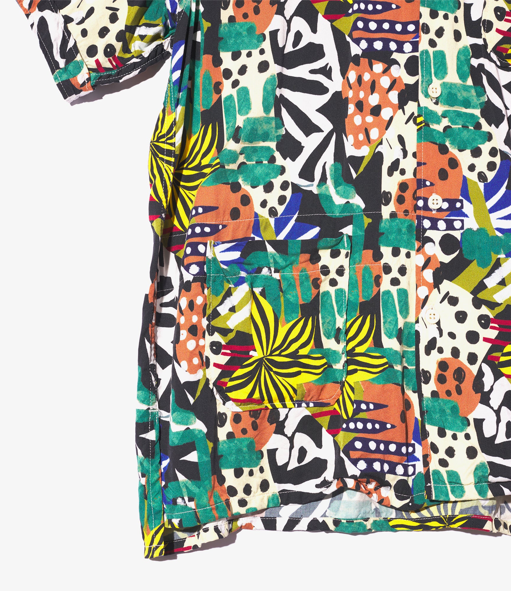 Camp Shirt - Multi Color African Print Patchwork