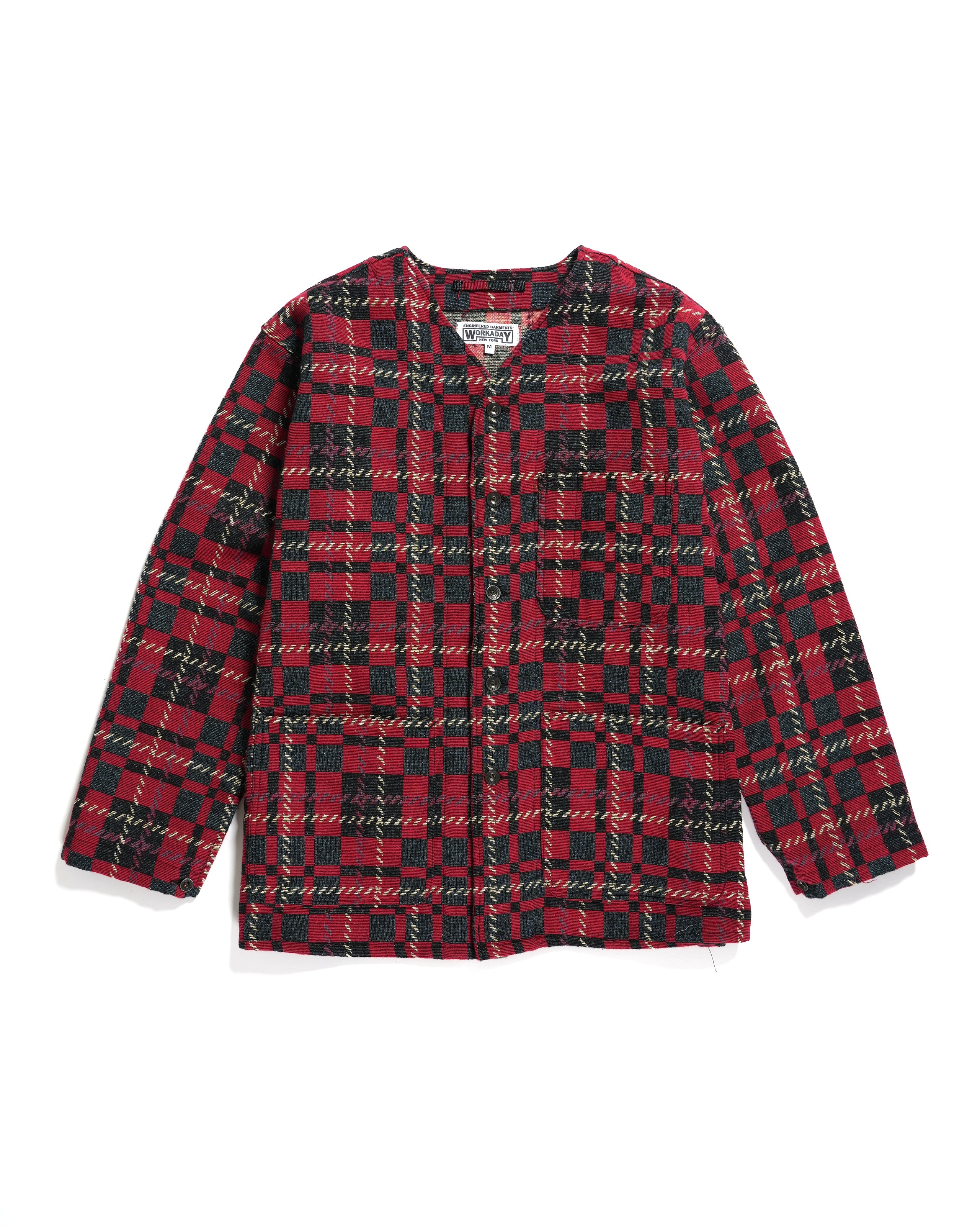 Engineer Jacket - Red / Charcoal Old Plaid Jacquard
