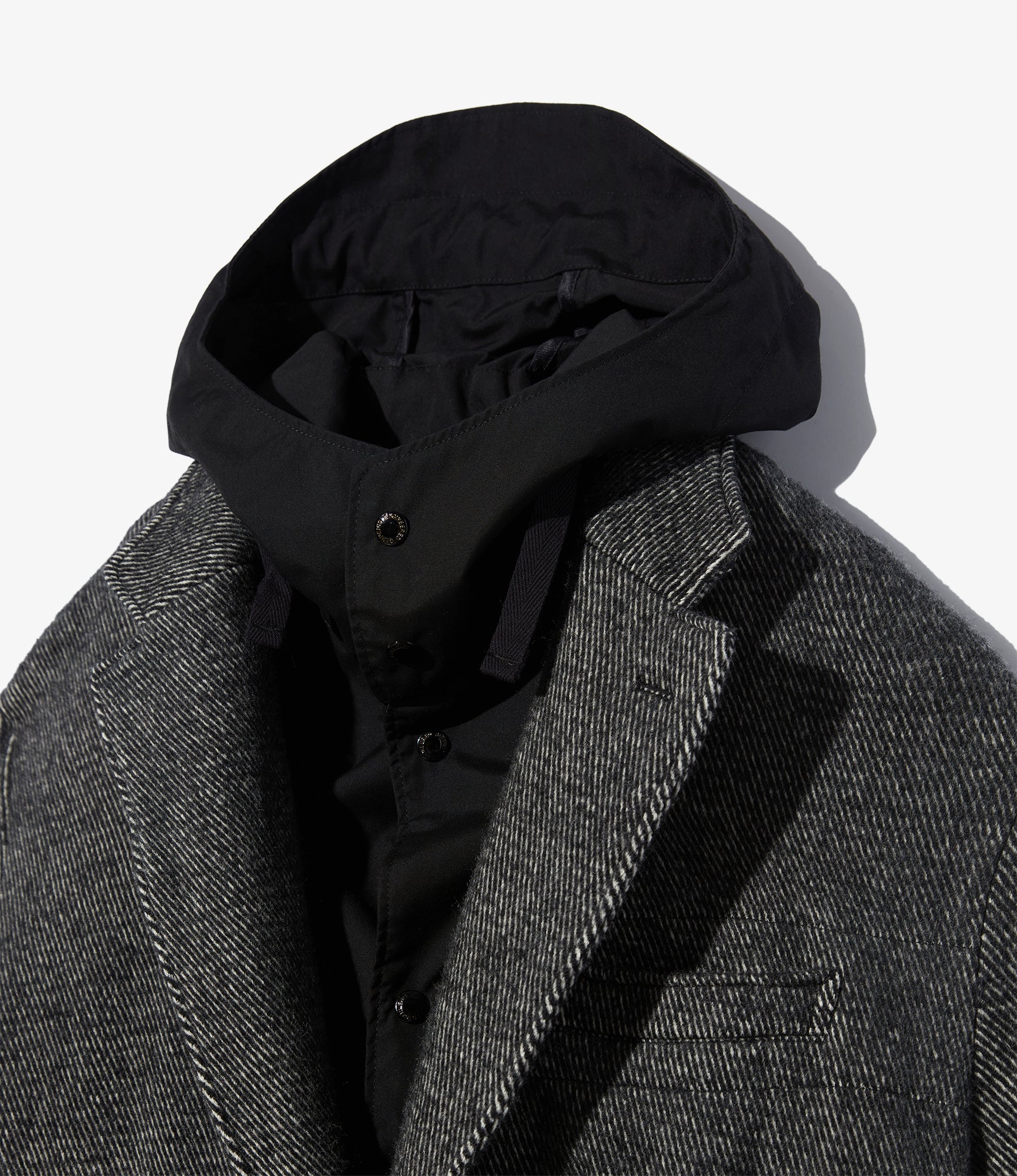 Chester Coat - Black Wool Shaggy Twill