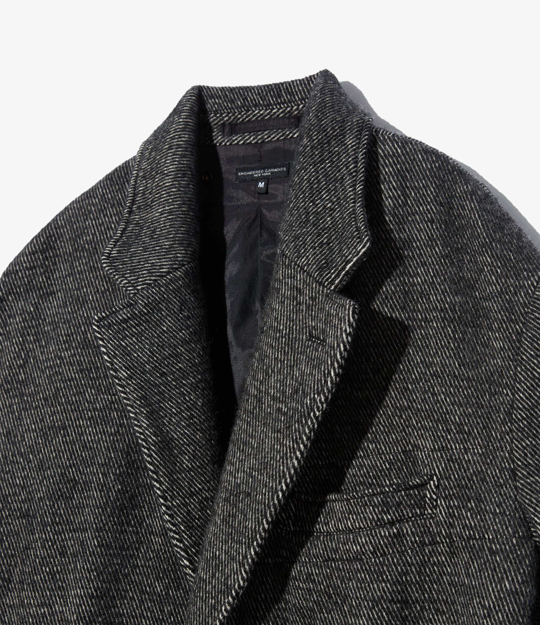 Chester Coat - Black Wool Shaggy Twill