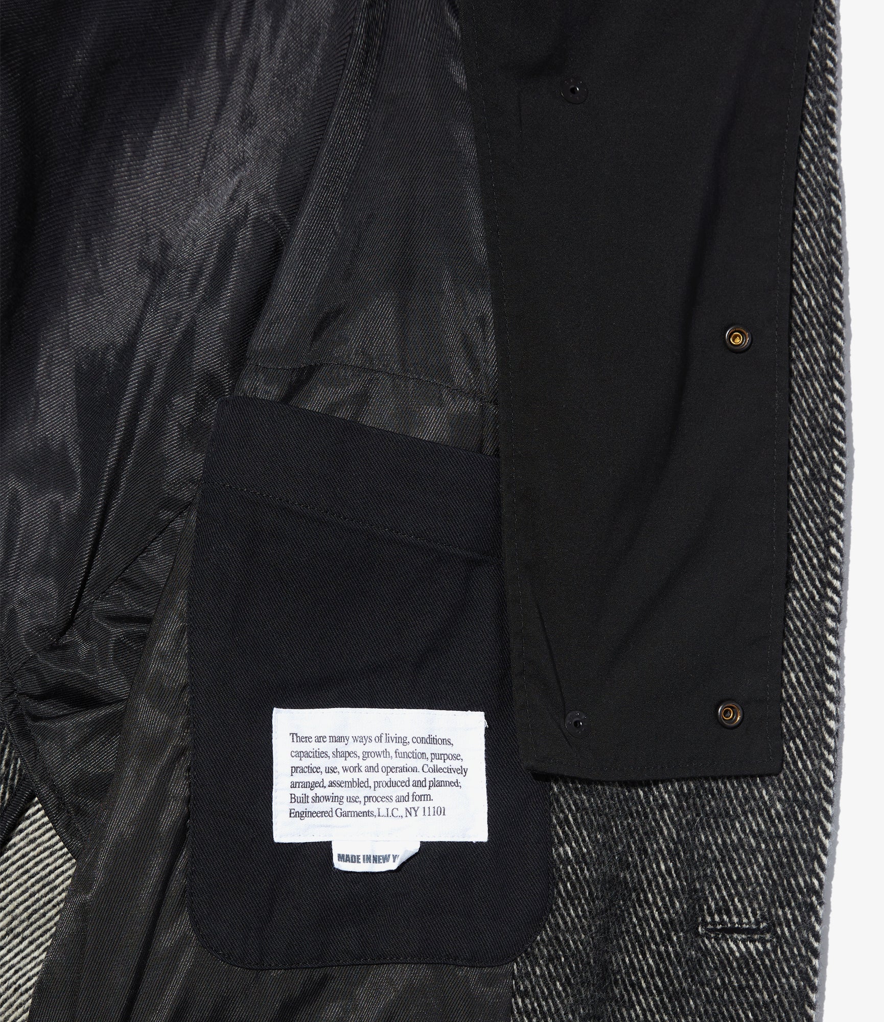 Chester Coat - Black Wool Shaggy Twill