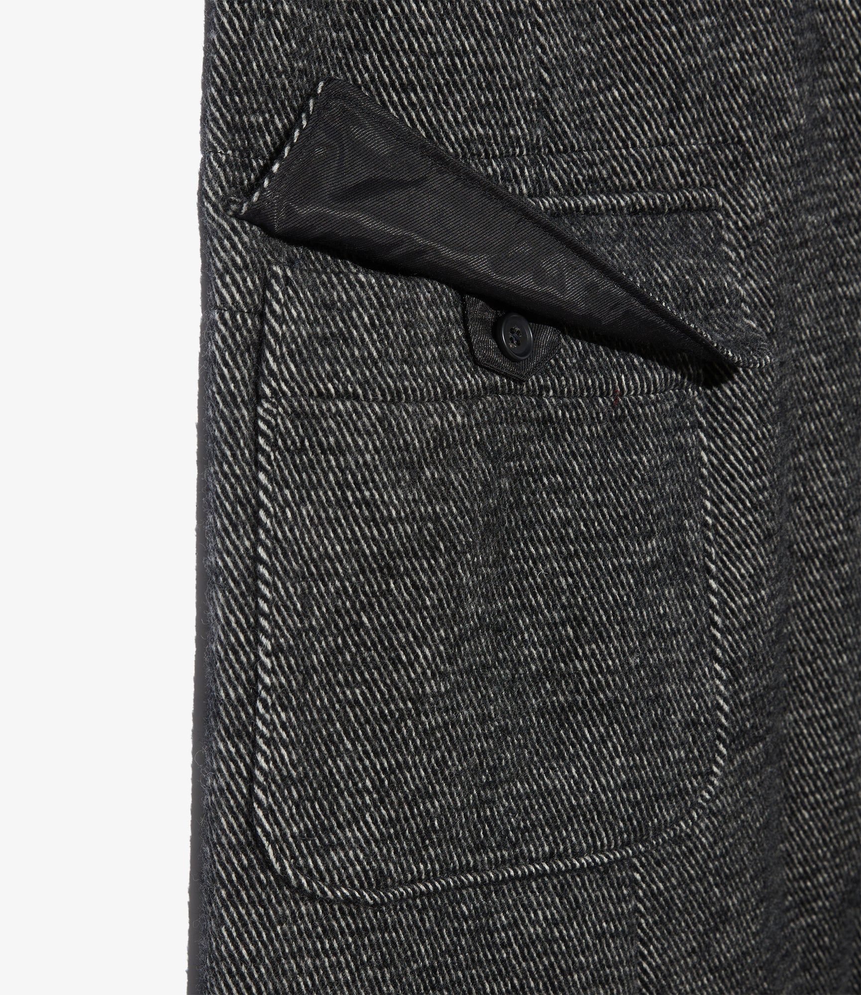 Chester Coat - Black Wool Shaggy Twill