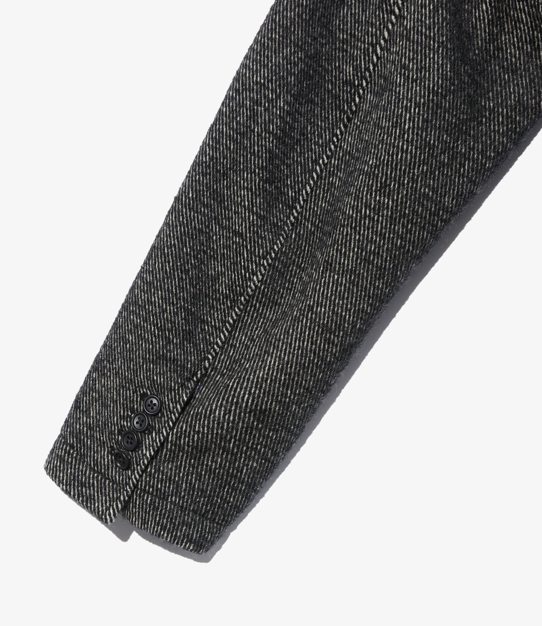 Chester Coat - Black Wool Shaggy Twill