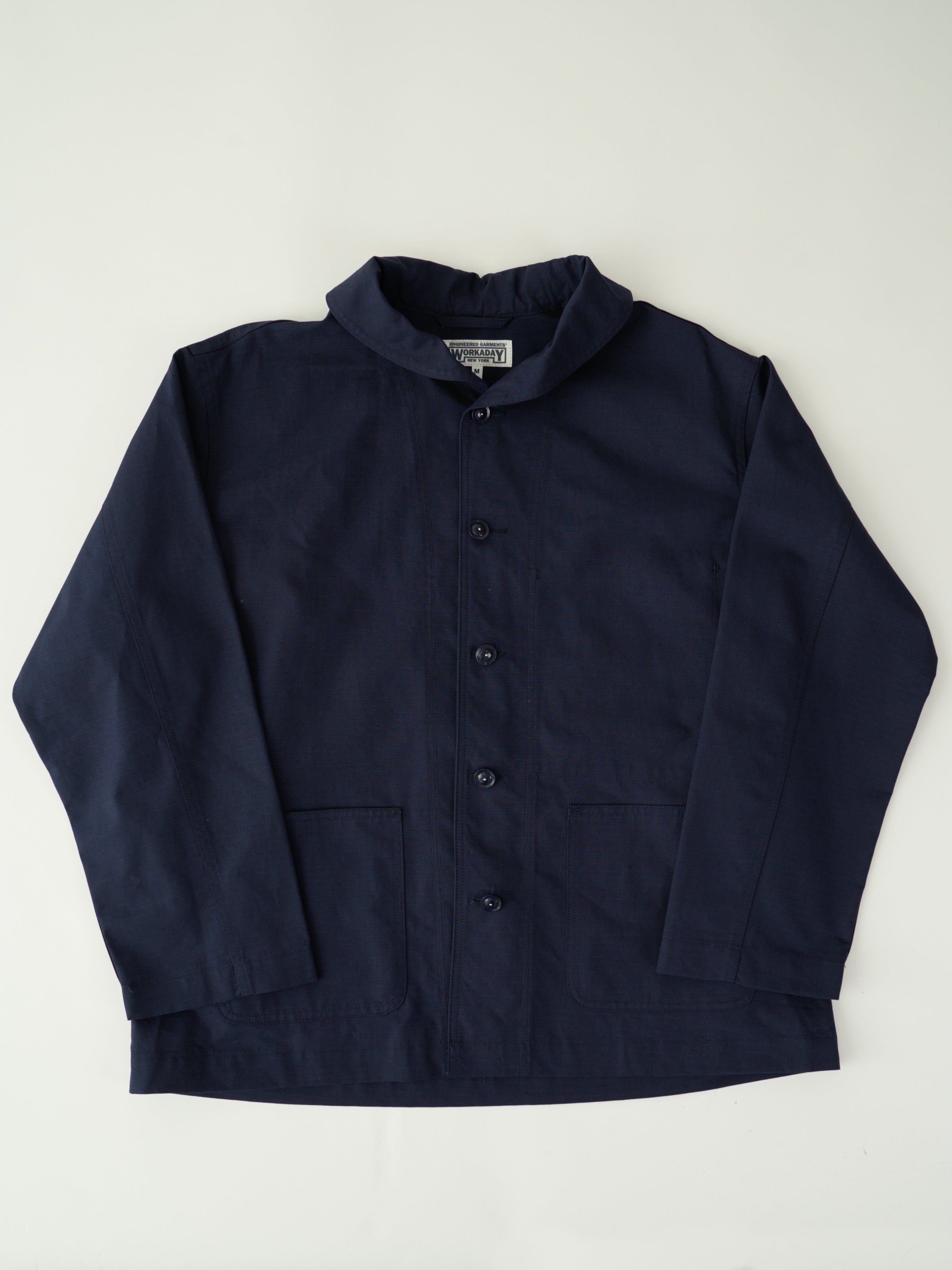 Shawl Collar Jacket - Dark Navy Cotton Ripstop