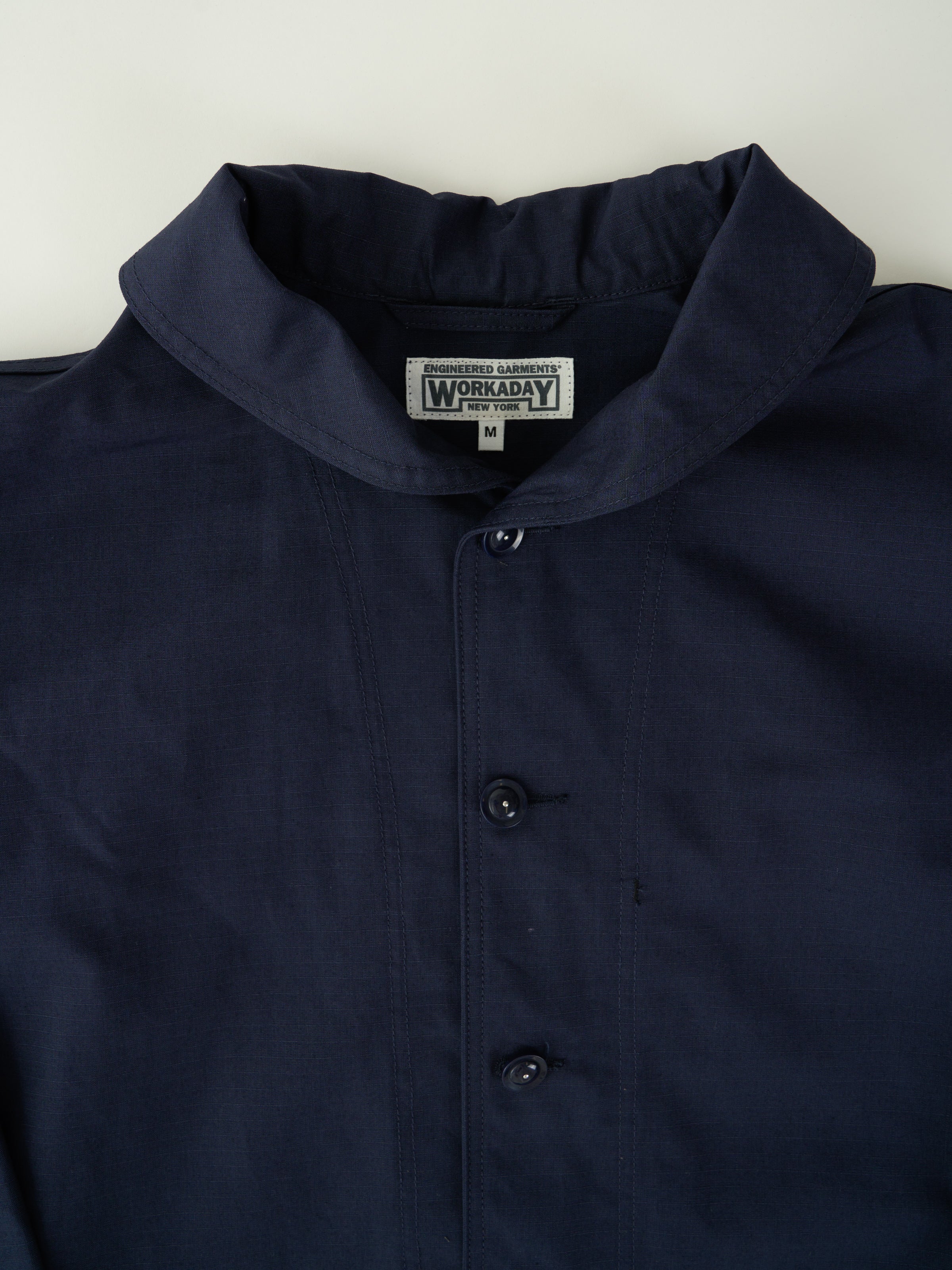 Shawl Collar Jacket - Dark Navy Cotton Ripstop