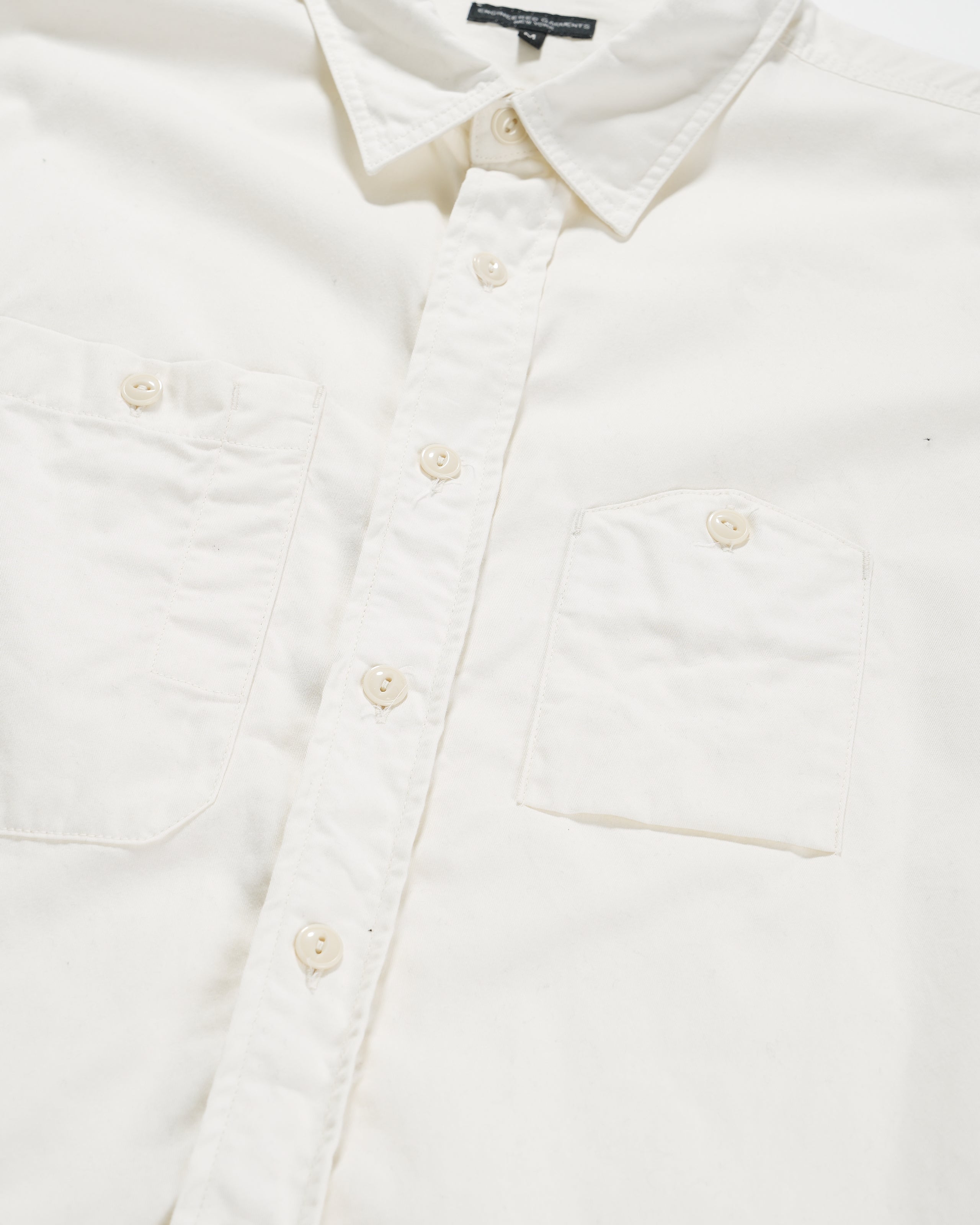 Work Shirt - Ivory Cotton Micro Sanded Twill