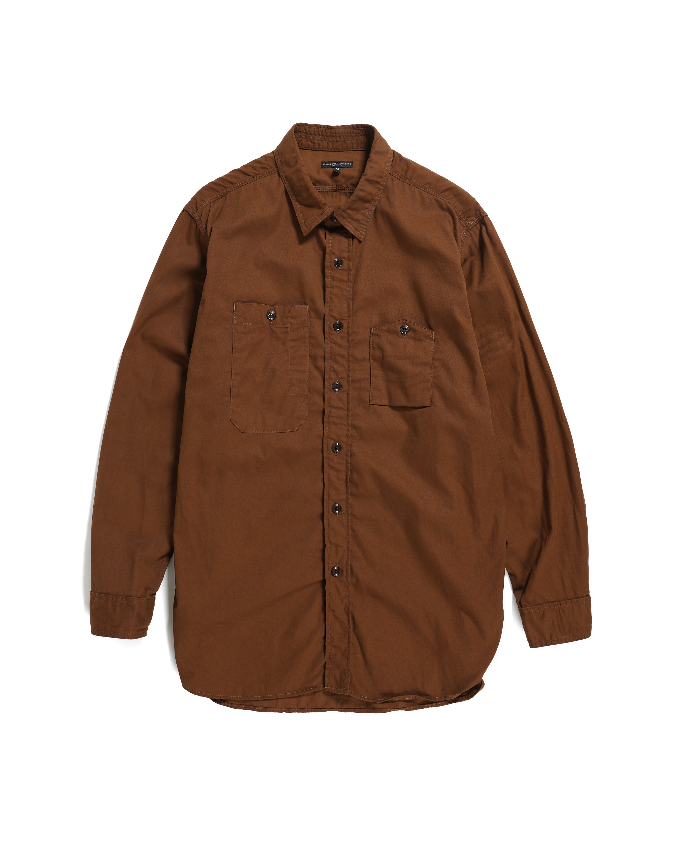 Work Shirt - Brown Cotton Micro Sanded Twill | Nepenthes New York
