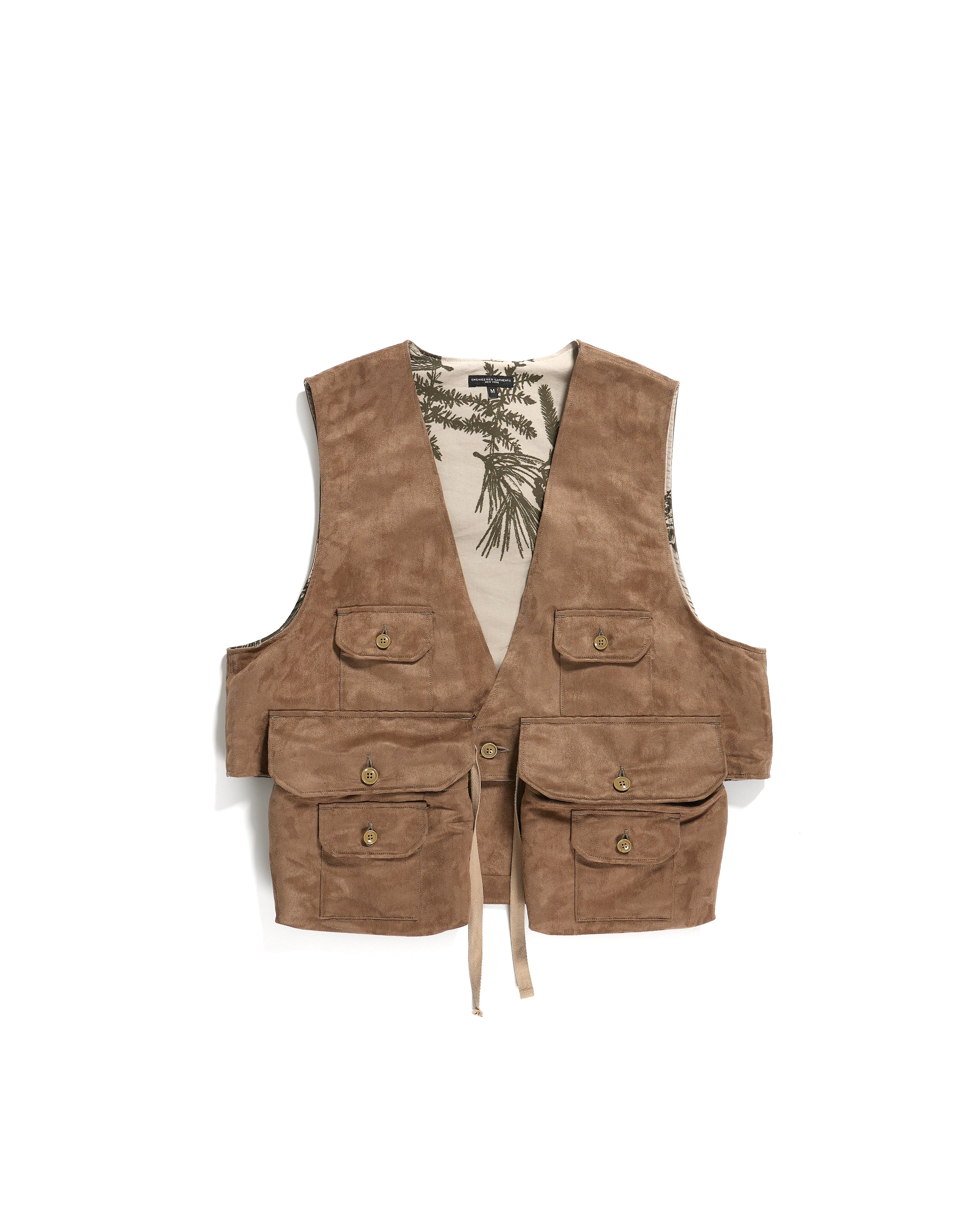 Fowl Vest - Khaki Polyester Fake Suede | Nepenthes New York