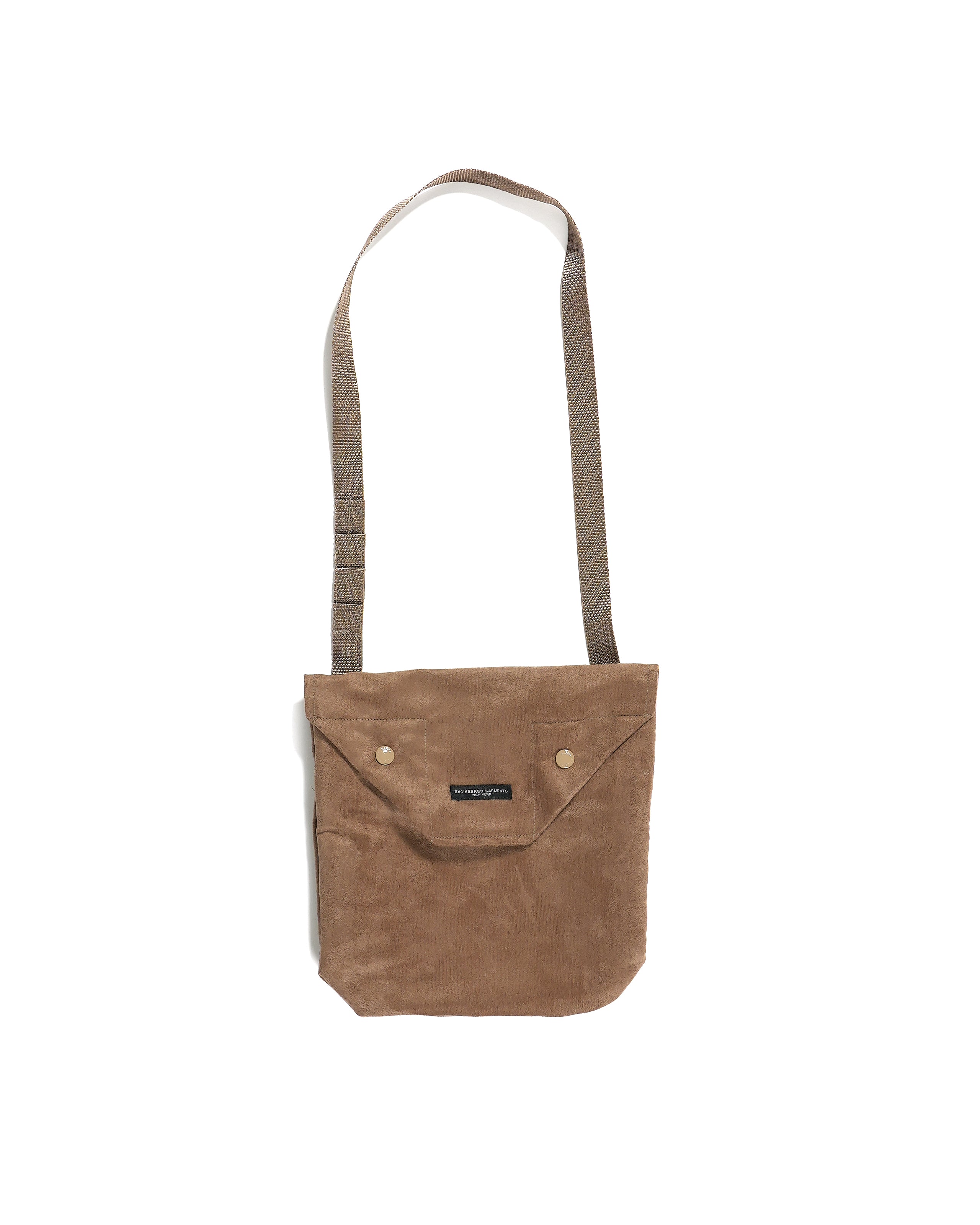 Shoulder Pouch - Khaki Polyester Fake Suede