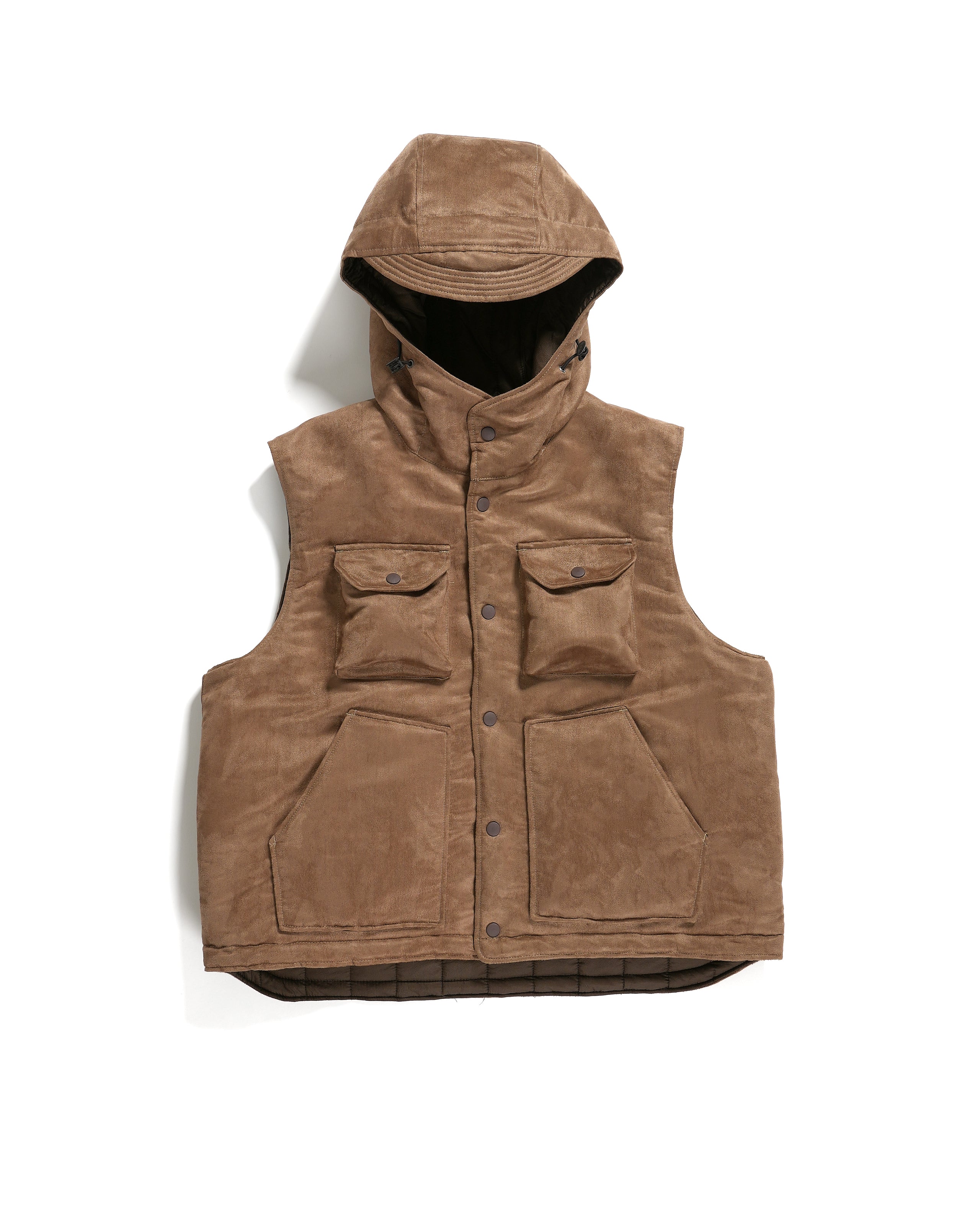 Field Vest - Khaki Polyester Fake Suede