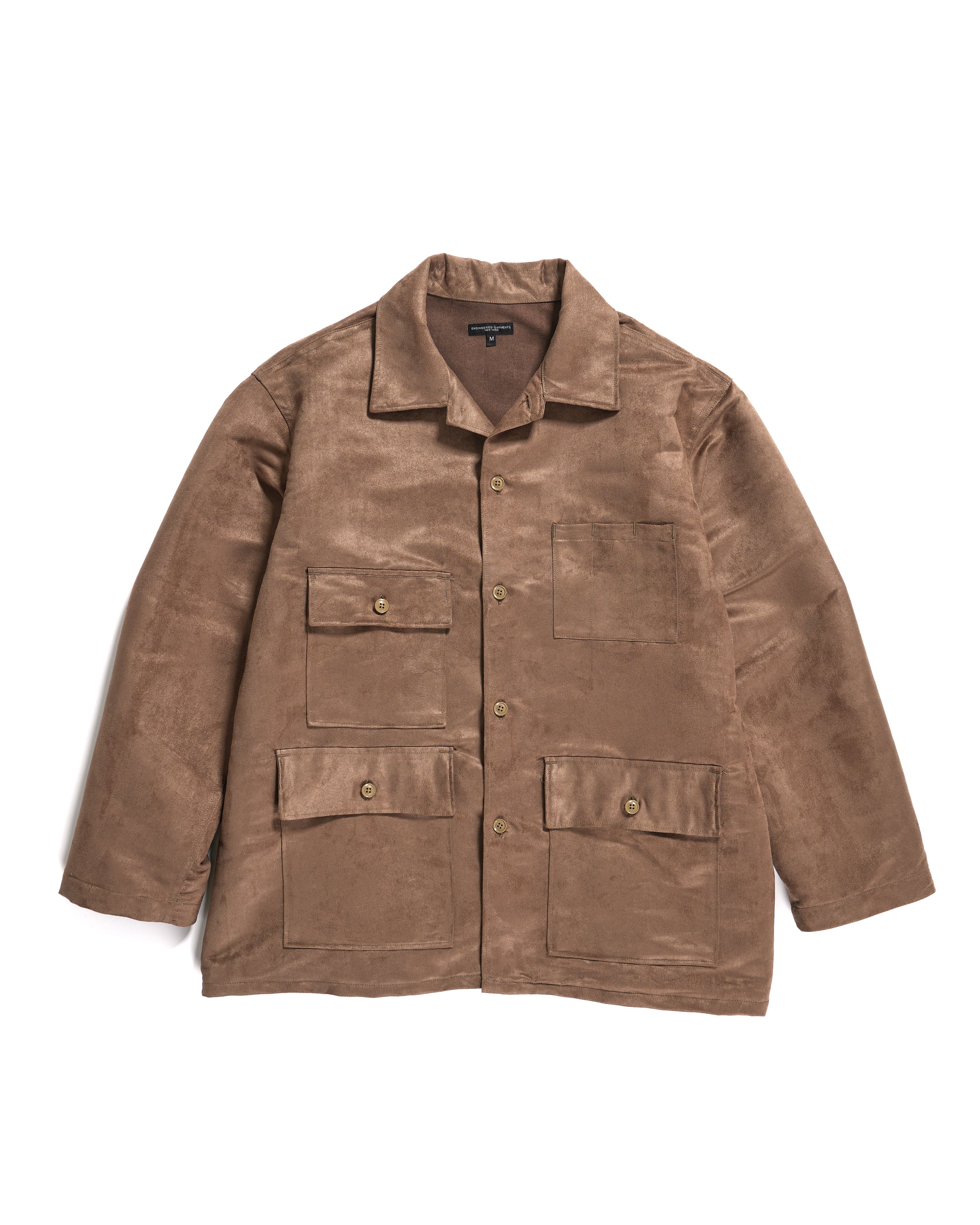 BA Shirt Jacket - Khaki Polyester Fake Suede