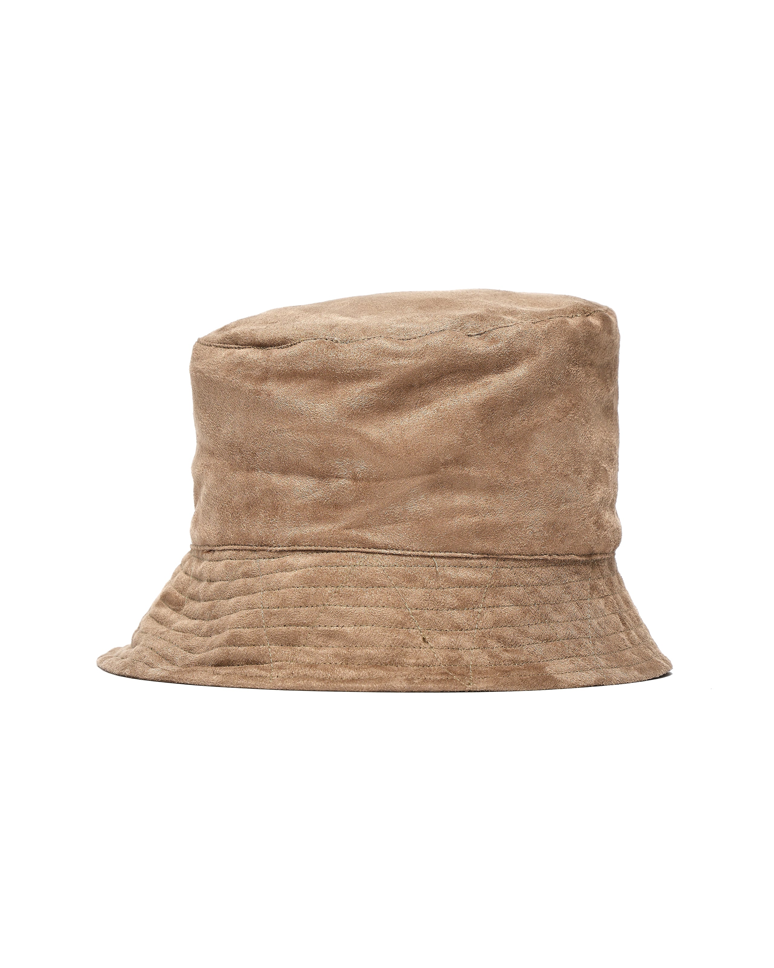 Bucket Hat - Khaki Polyester Fake Suede