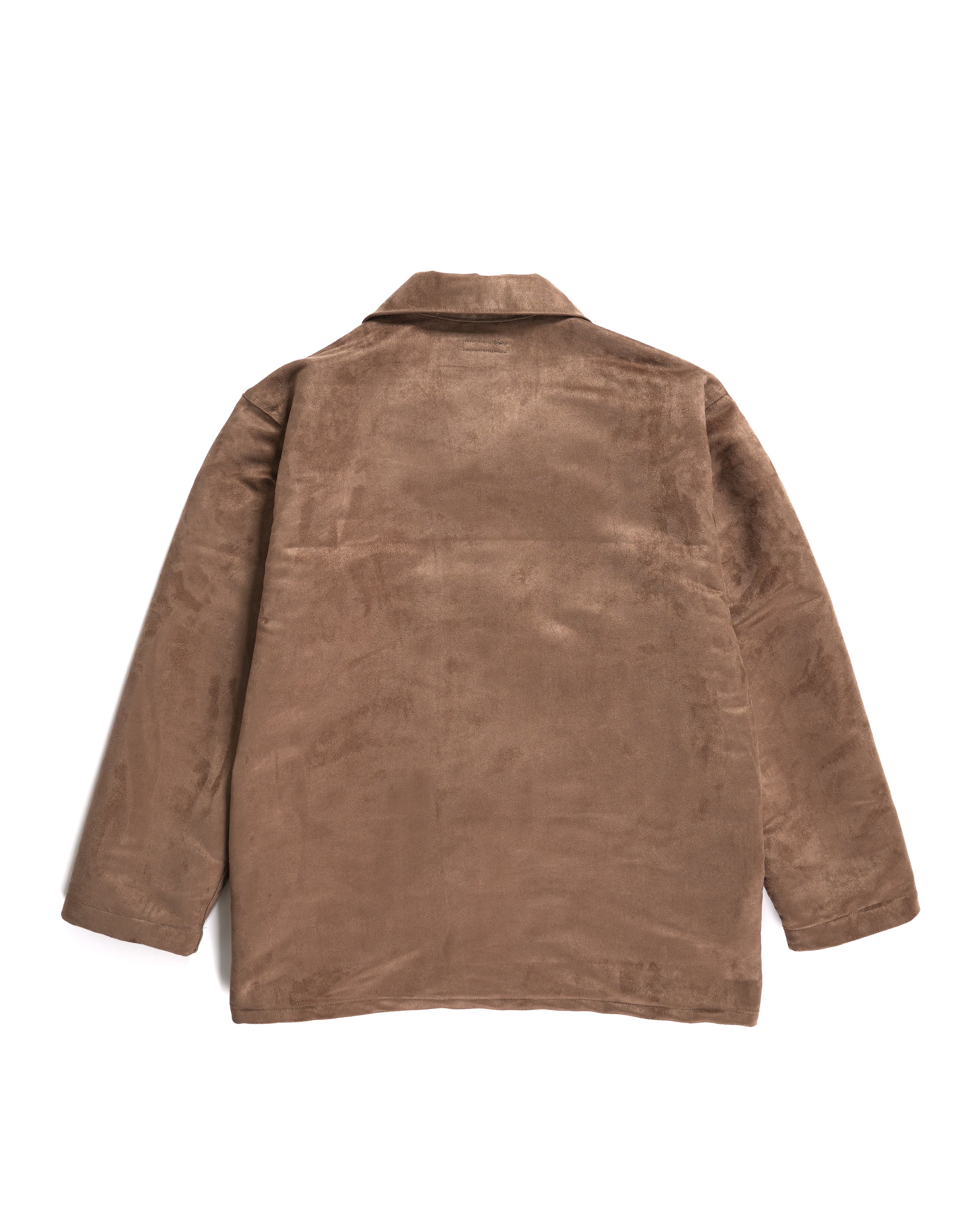 BA Shirt Jacket - Khaki Polyester Fake Suede