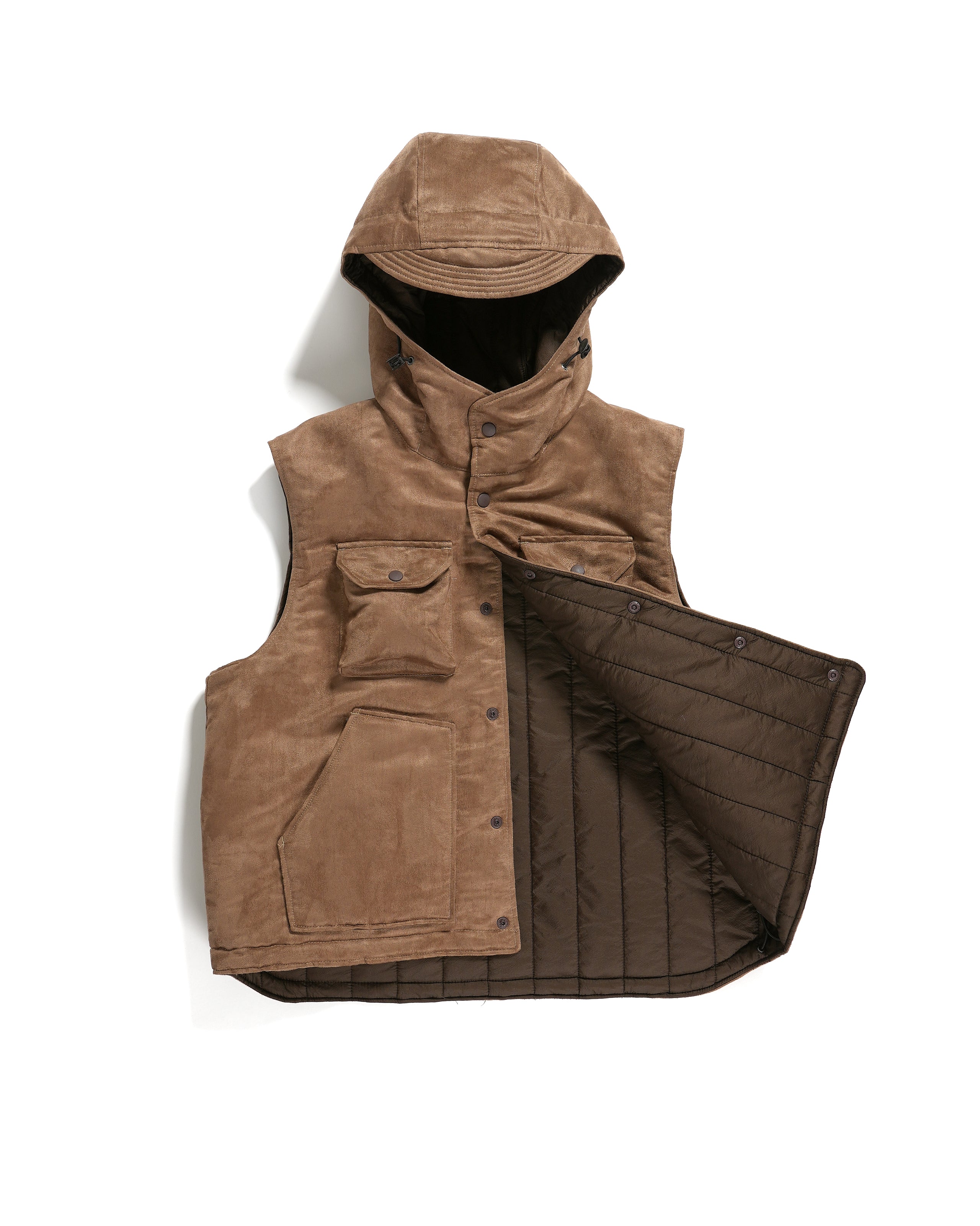 Field Vest - Khaki Polyester Fake Suede