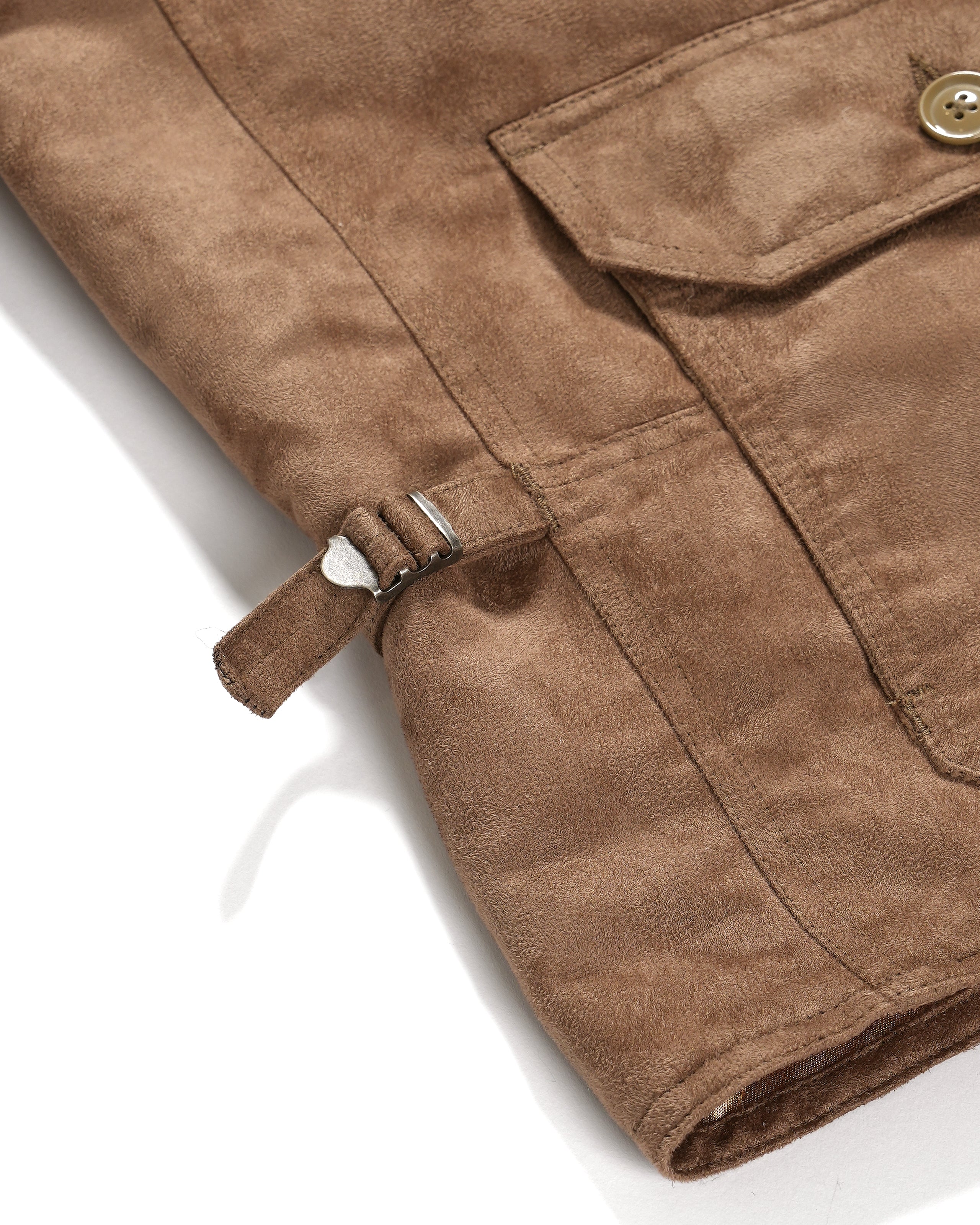 G8 Jacket - Khaki Polyester Fake Suede