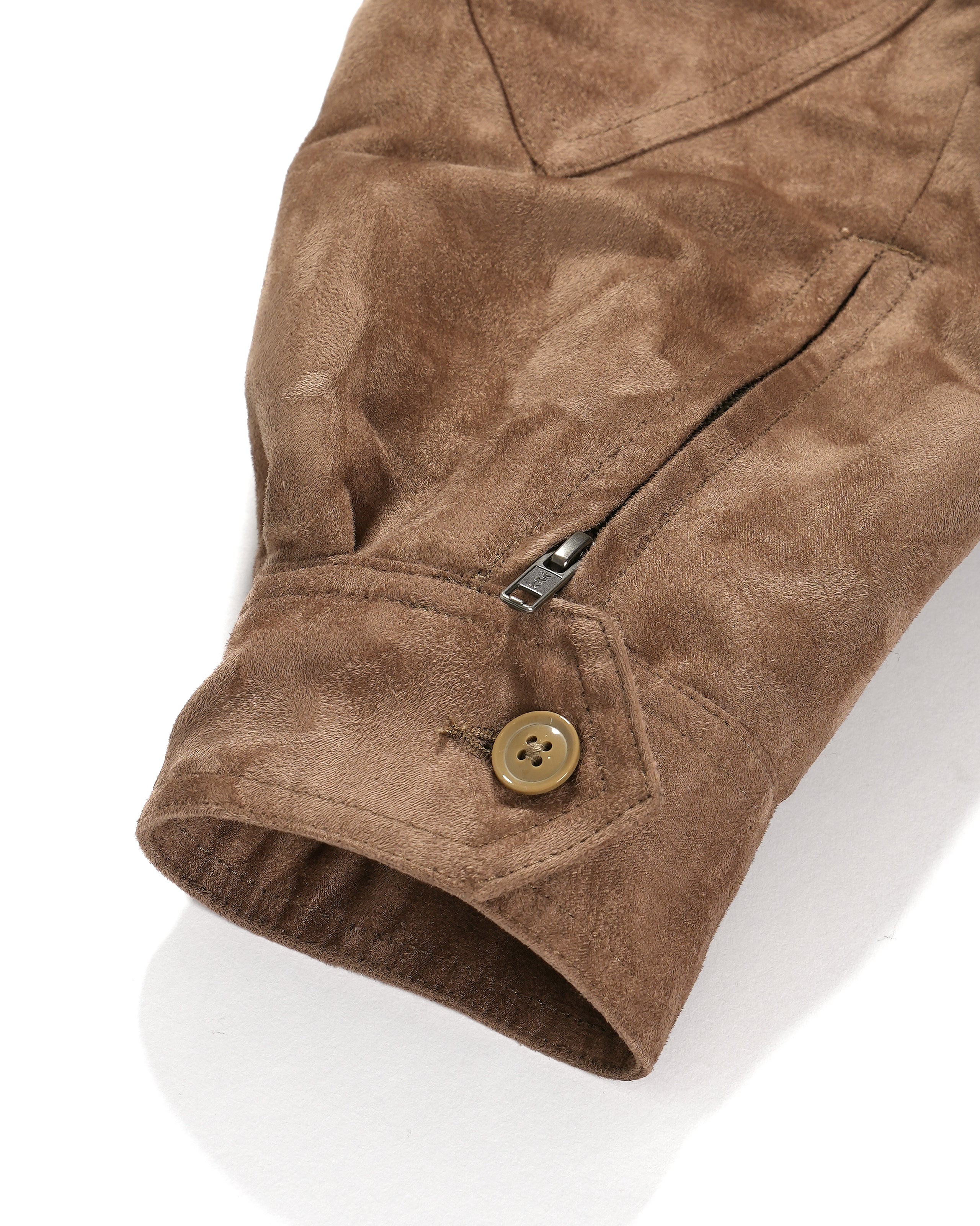 G8 Jacket - Khaki Polyester Fake Suede