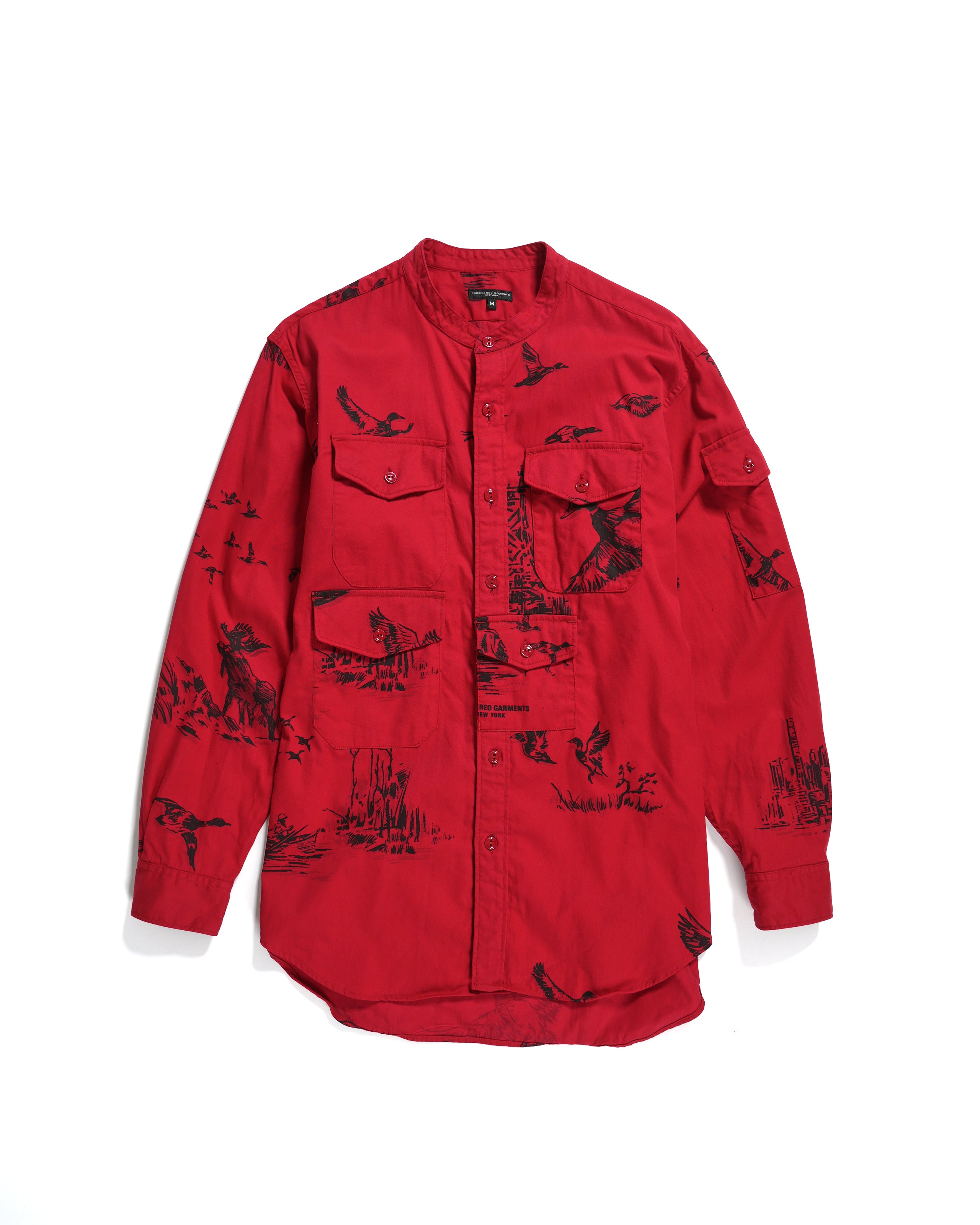 North Western Shirt - Red Hunting Print French Twill