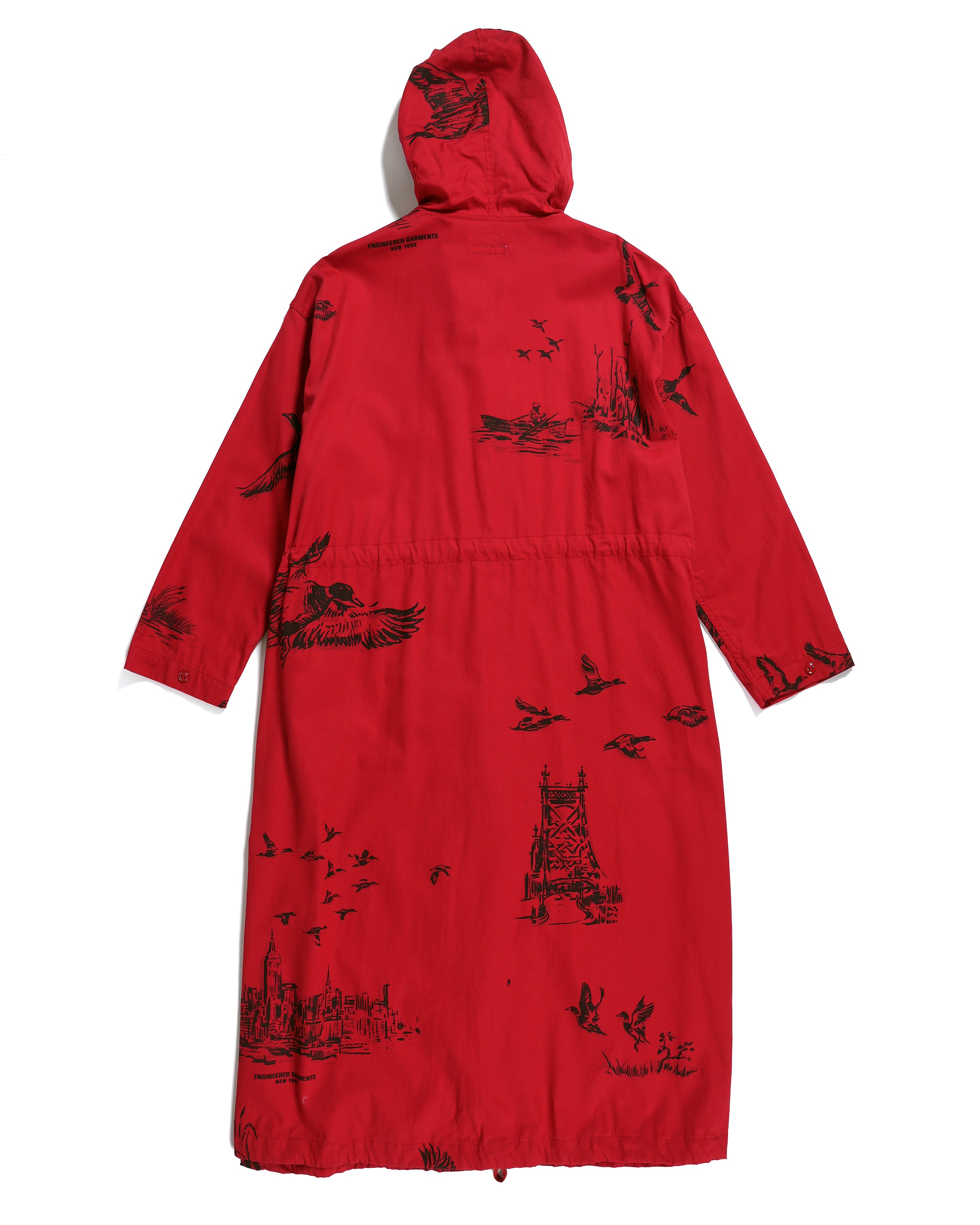 Cagoule Dress - Red Hunting Print French Twill
