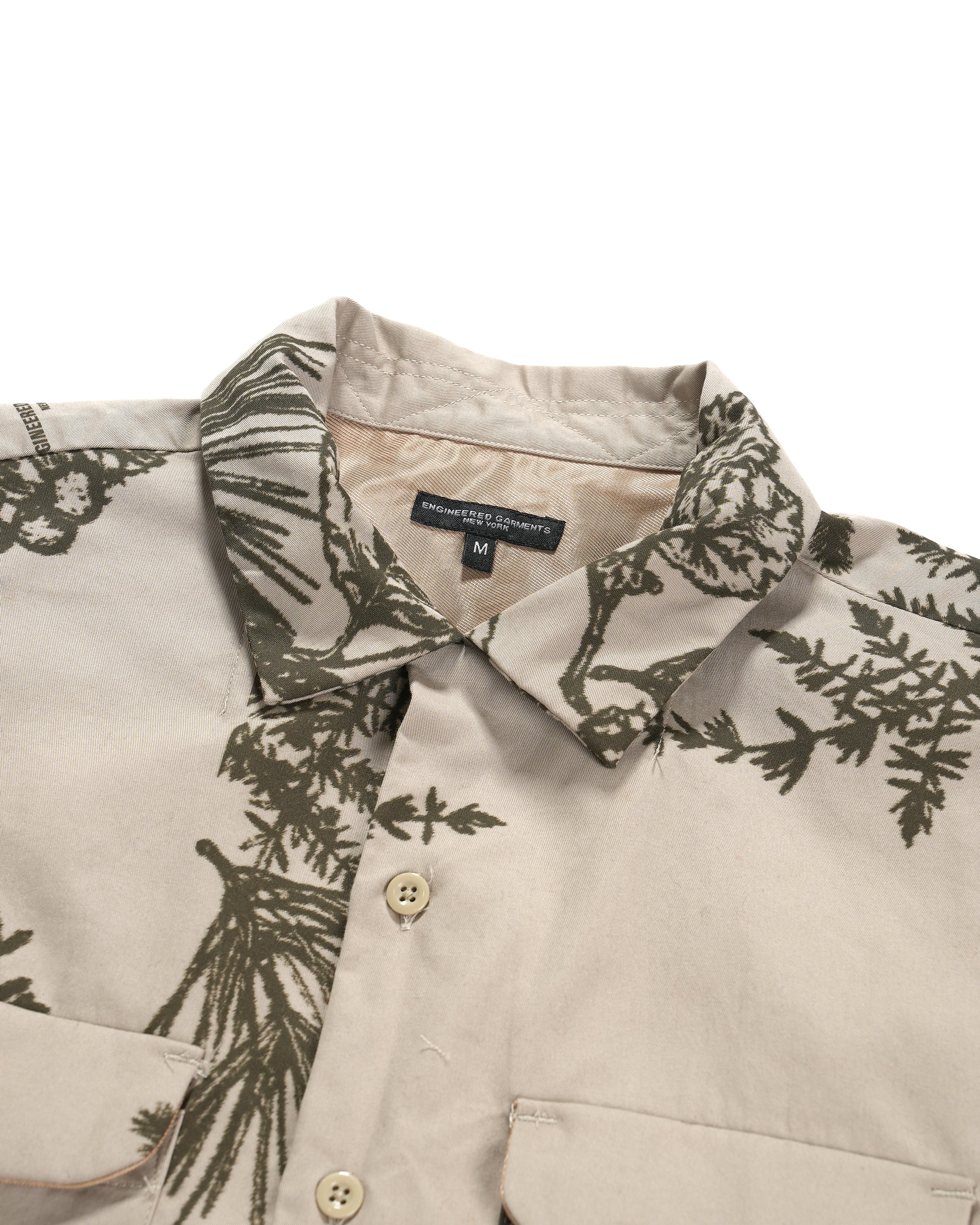 Classic Shirt - Khaki Pinecone Print French Twill | Nepenthes New York