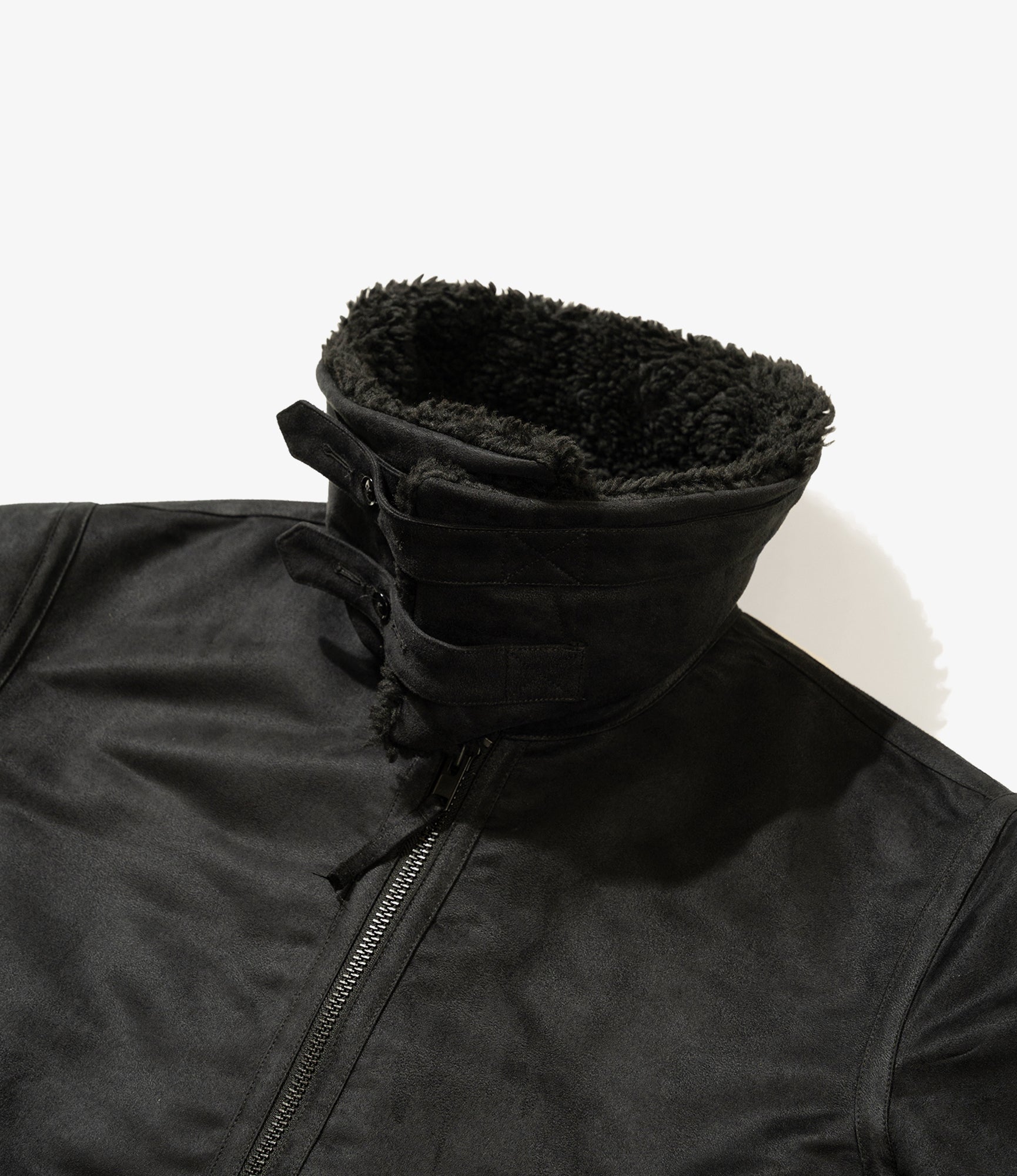 B3 Jacket - Black Polyester Fake Suede