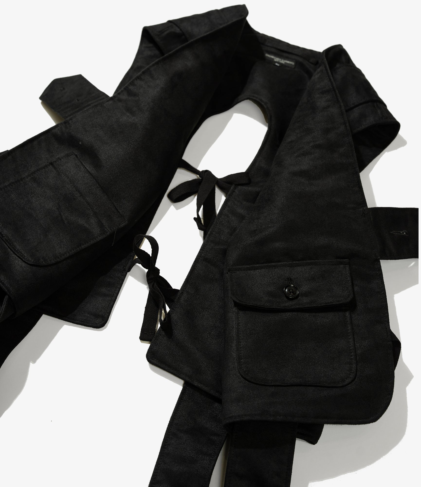 Harness Vest - Black Polyester Fake Suede