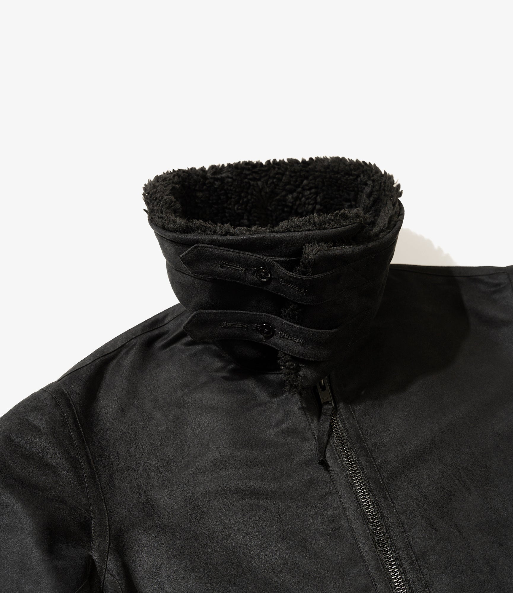 B3 Jacket - Black Polyester Fake Suede