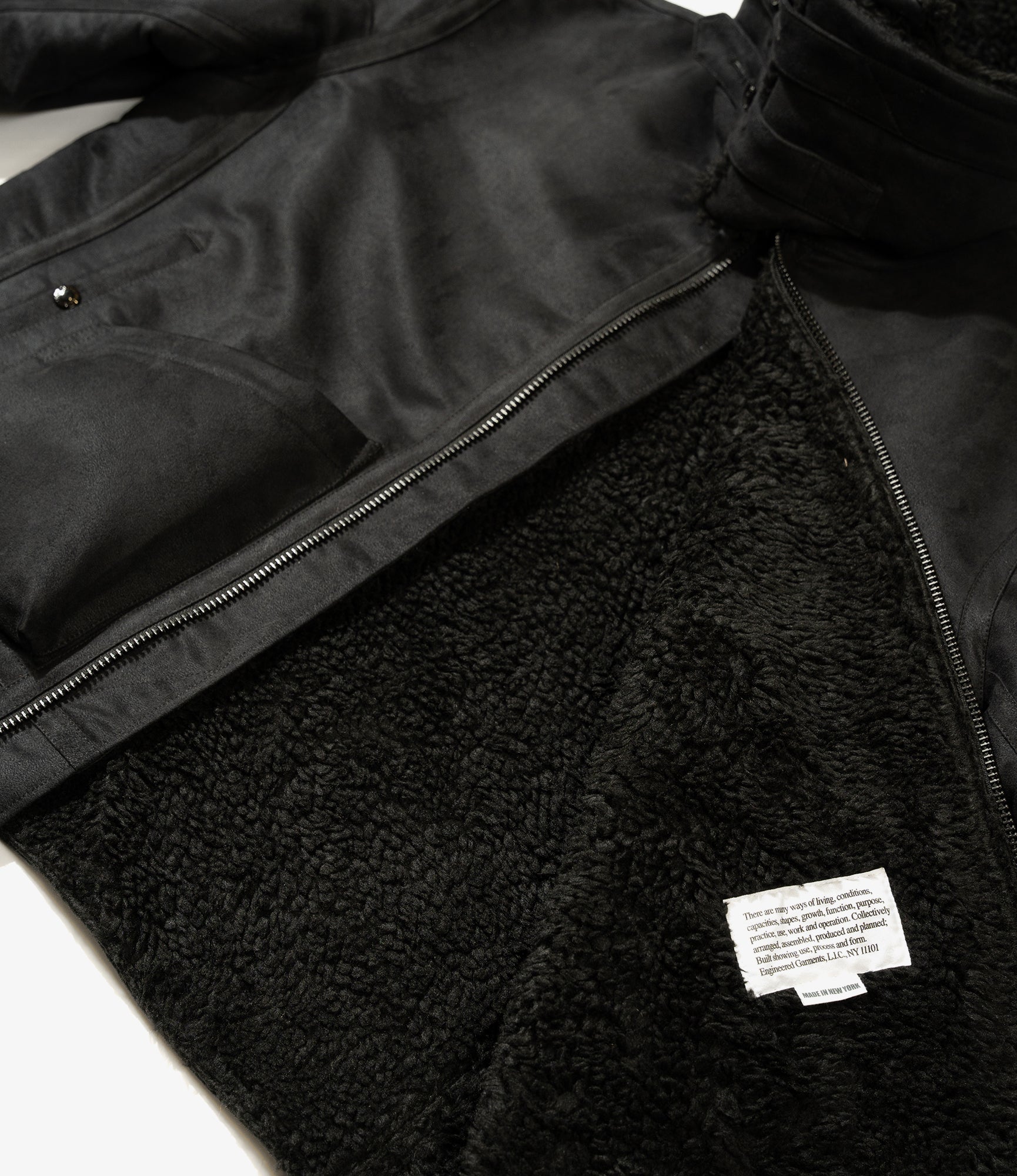 B3 Jacket - Black Polyester Fake Suede