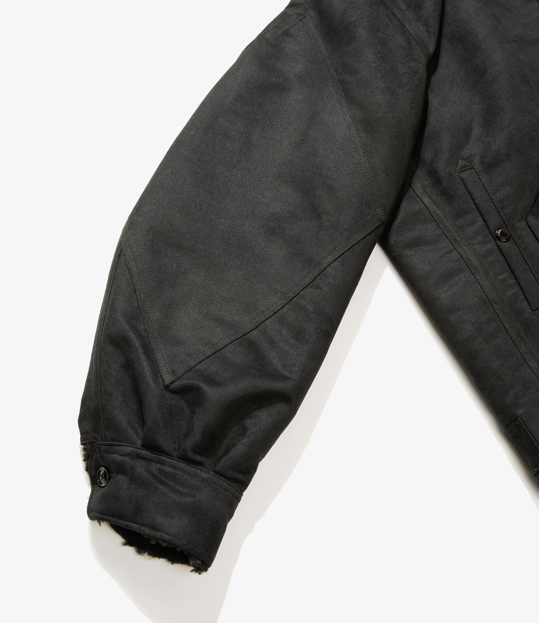 B3 Jacket - Black Polyester Fake Suede