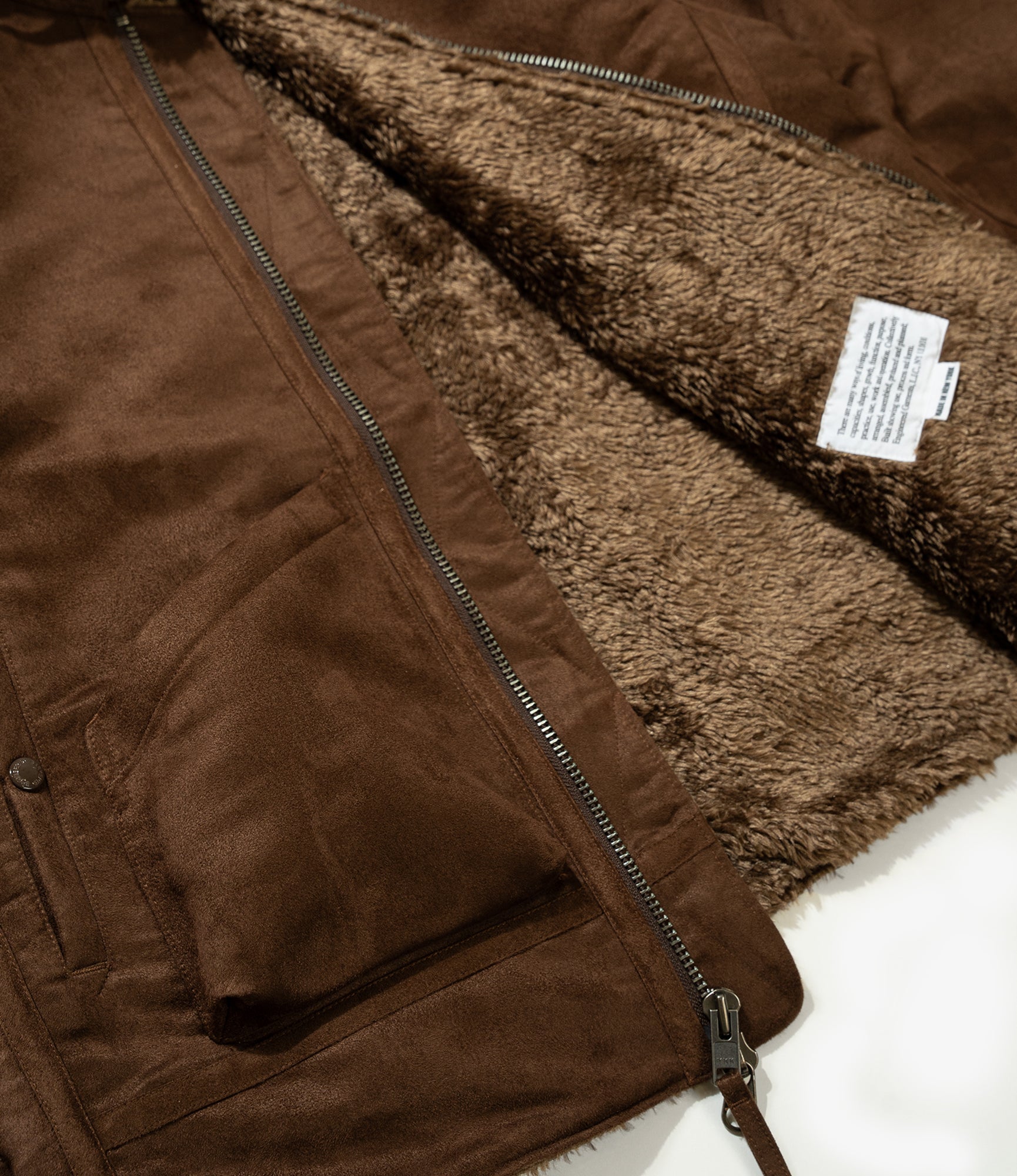 B3 Jacket - Brown Polyester Fake Suede