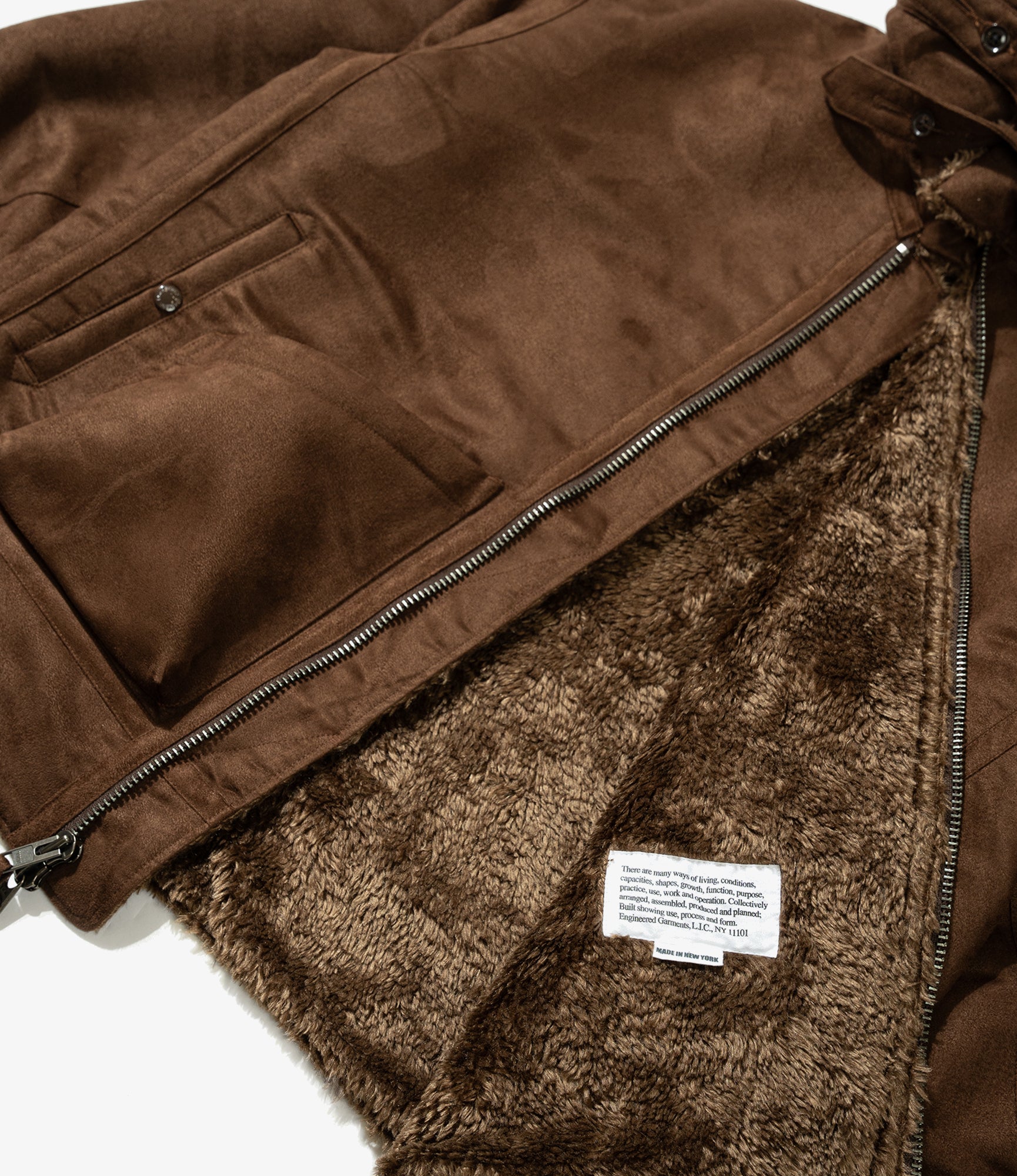 B3 Jacket - Brown Polyester Fake Suede