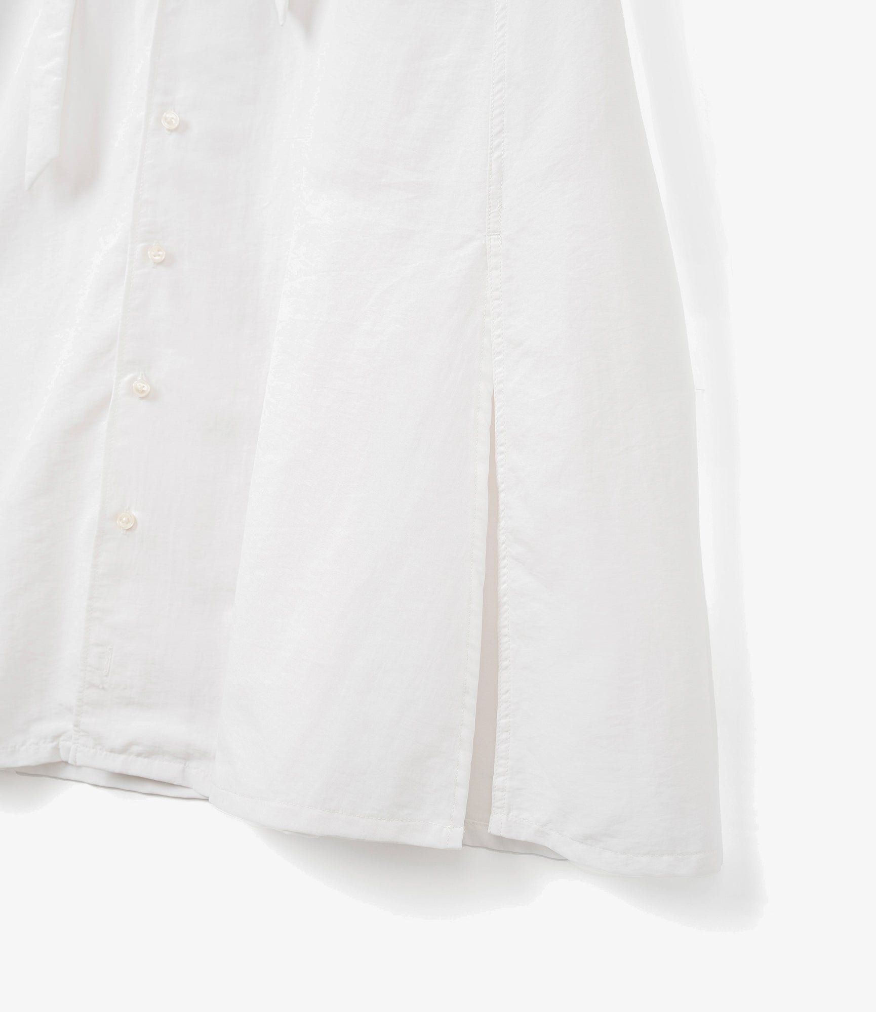 The Button Down Dress - White Nylon 4ply Taslan