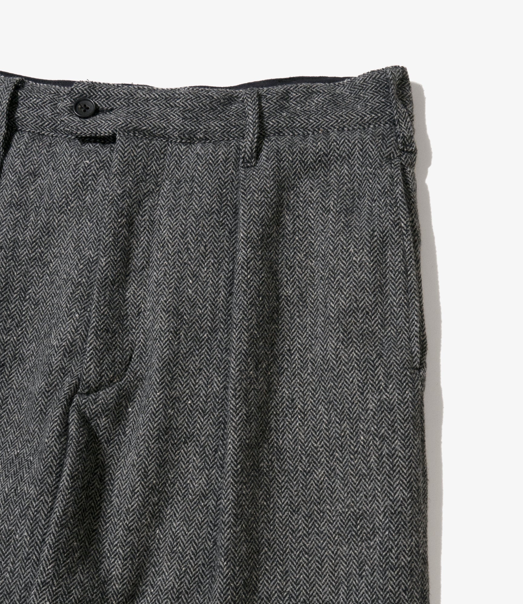 Carlyle Pant - Grey Poly Wool Herringbone