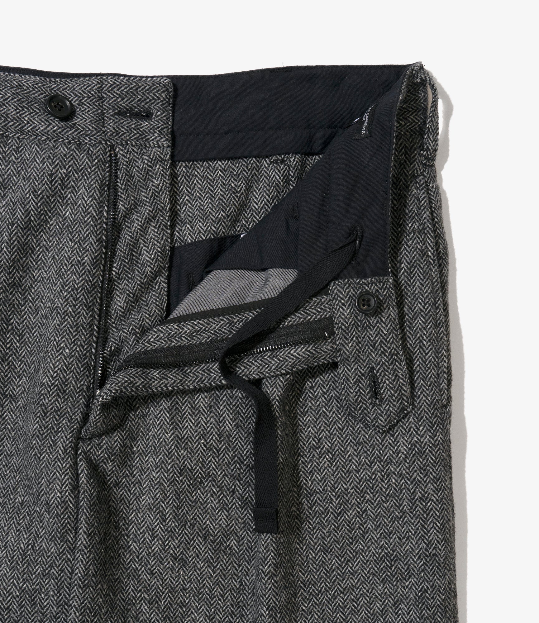 Carlyle Pant - Grey Poly Wool Herringbone