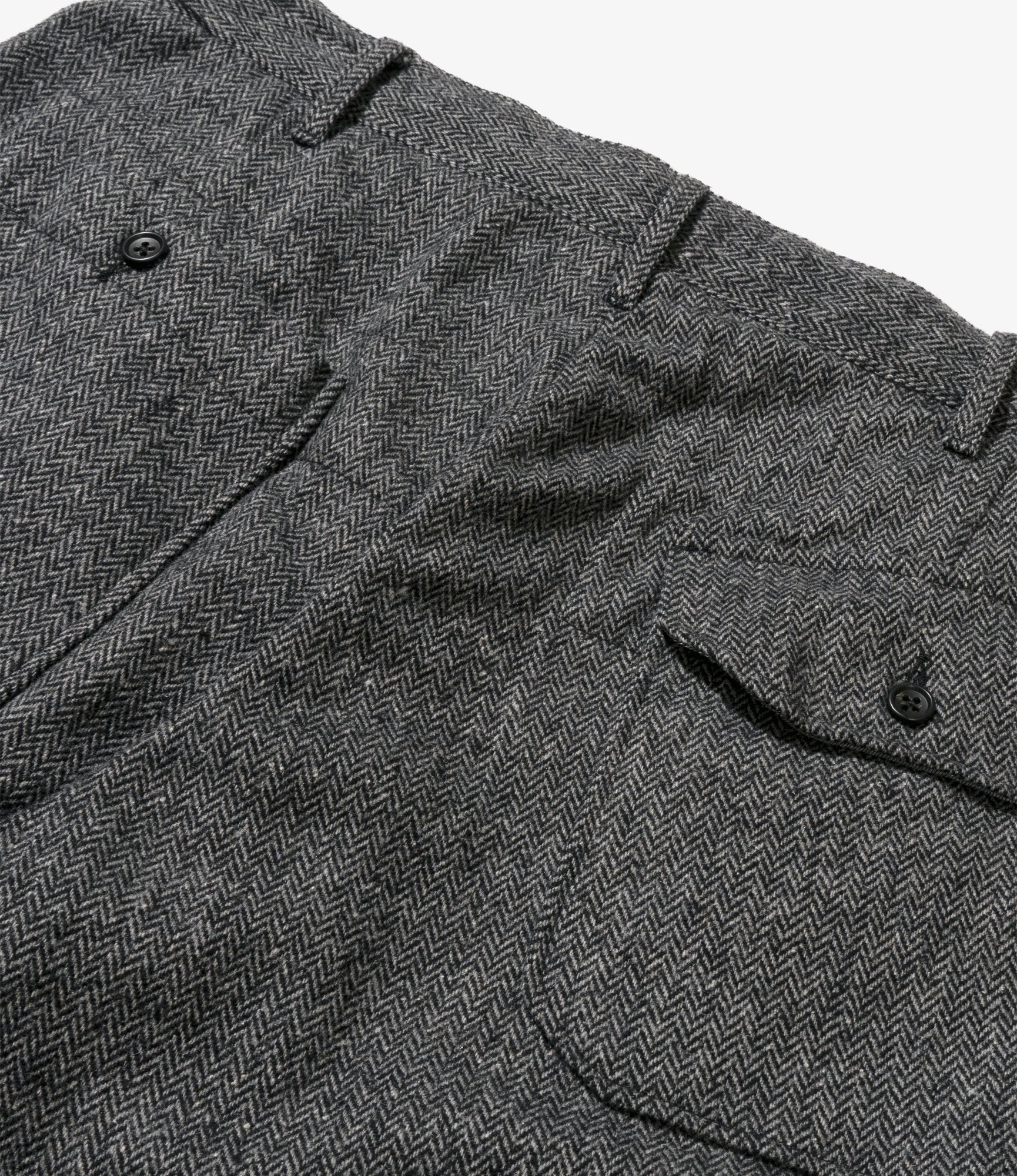 Carlyle Pant - Grey Poly Wool Herringbone