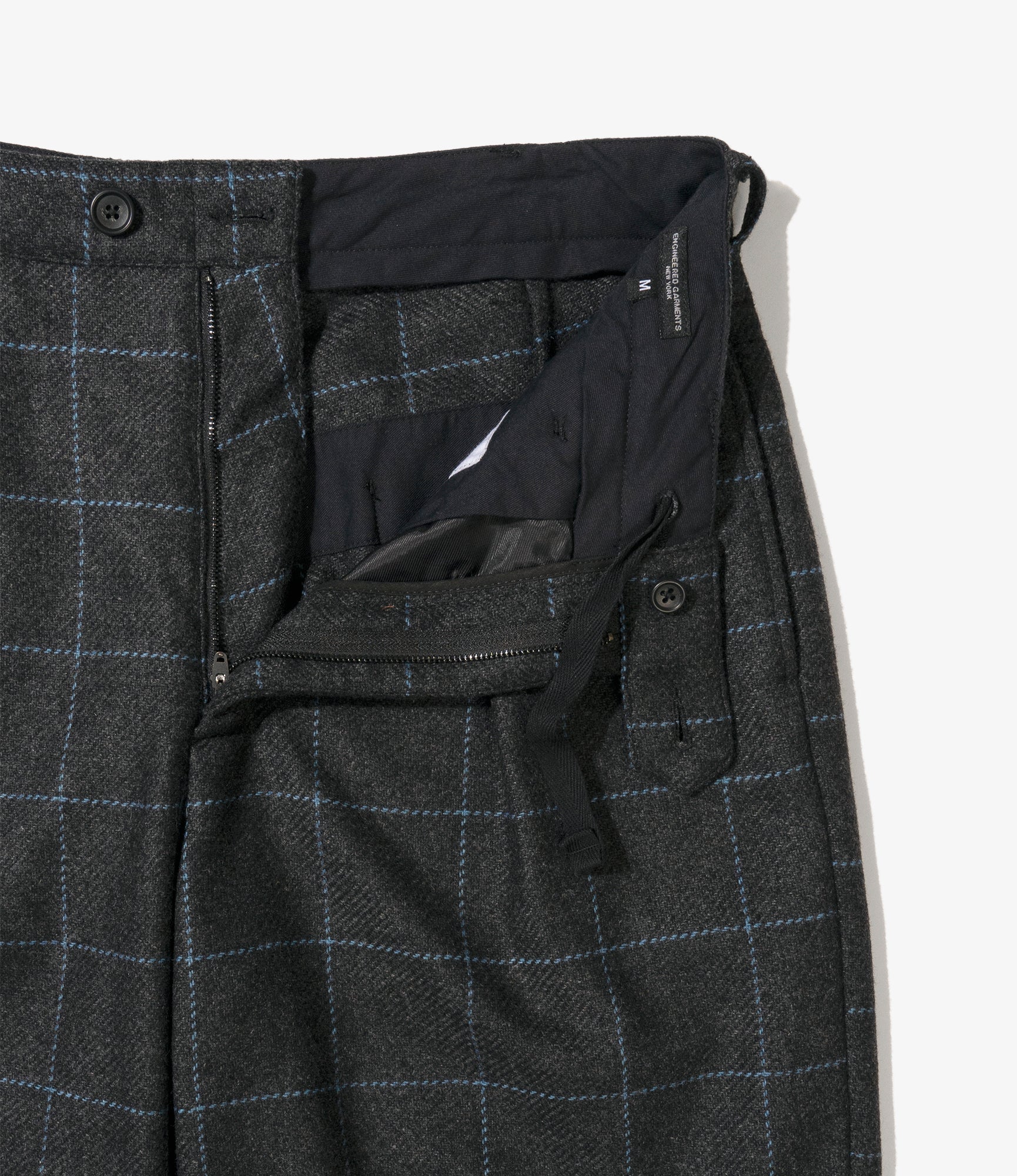 Carlyle Pant - Charcoal/Lt.Blue Wool Poly Windowpane