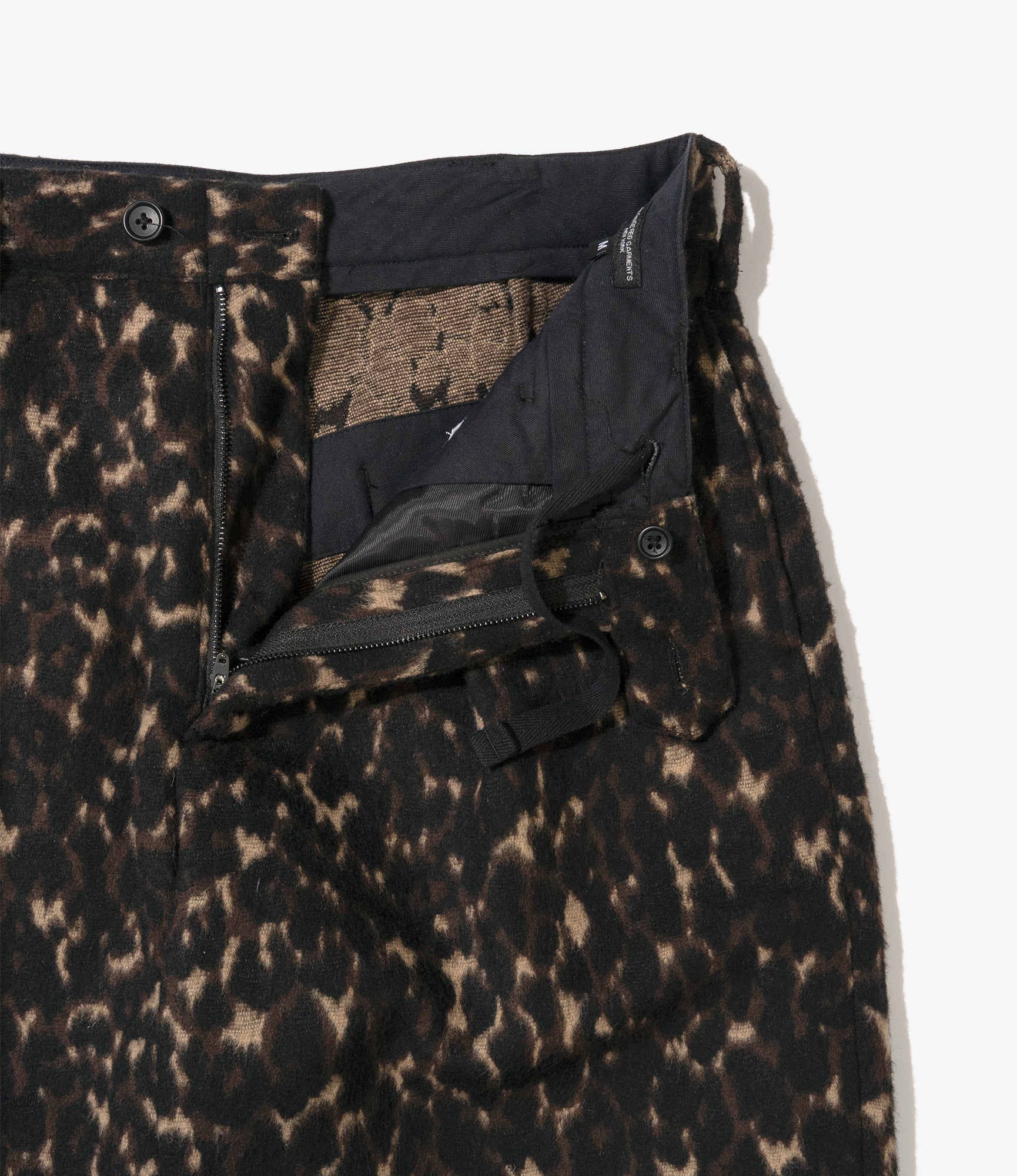 Carlyle Pant - Dk. Brown Poly Wool Leopard Jacquard