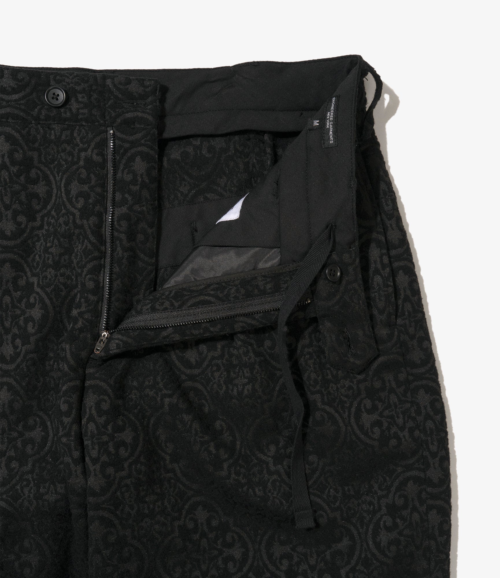 Carlyle Pant - Black Crest Flocked Jacquard