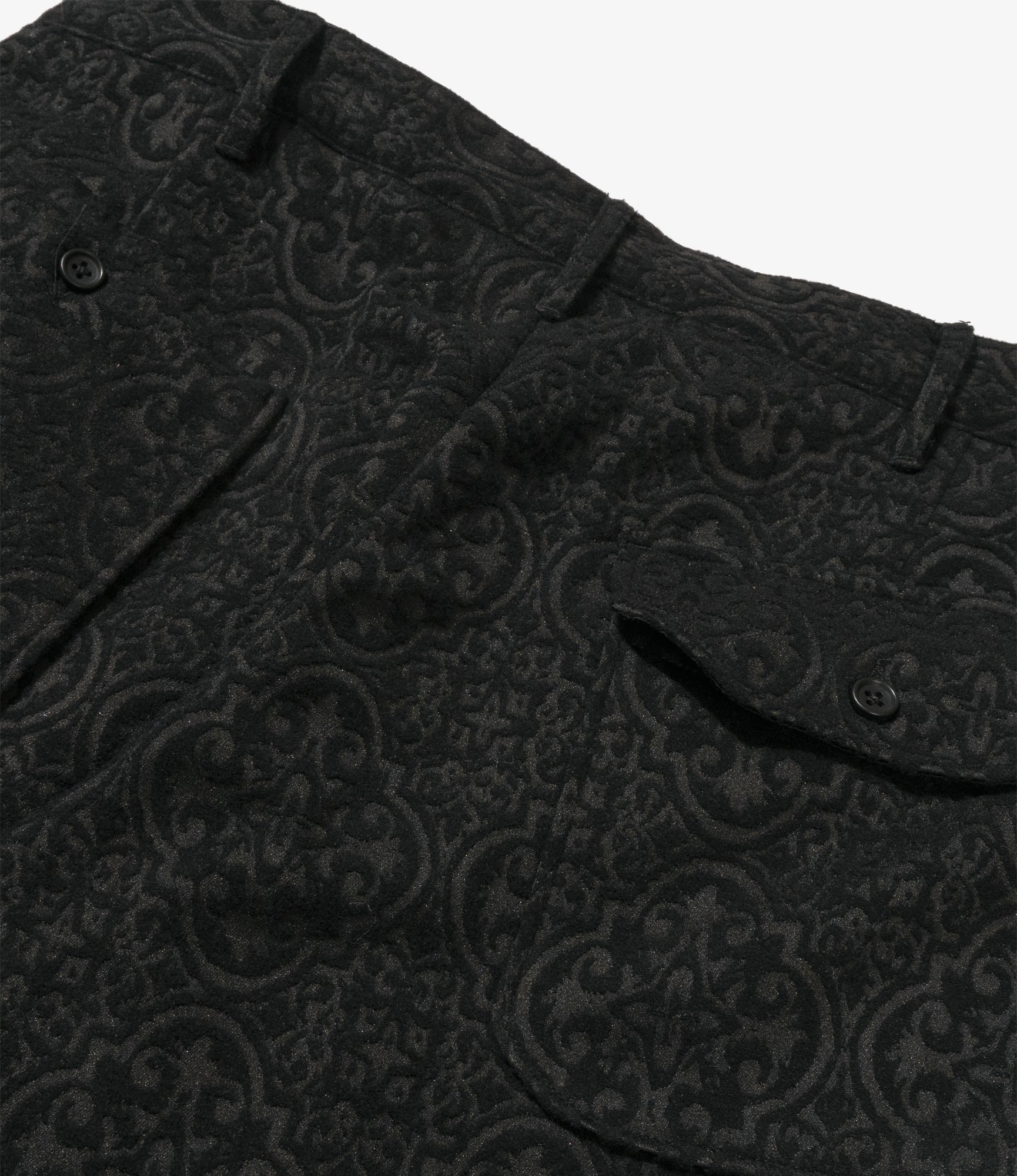 Carlyle Pant - Black Crest Flocked Jacquard