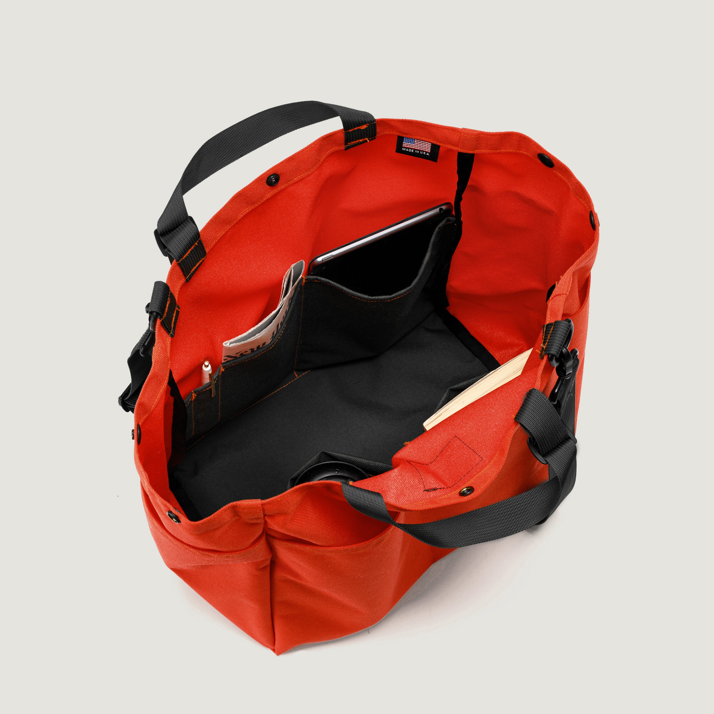 Carry-all Beach Bag - Canvas Nylon - Reddish Orange