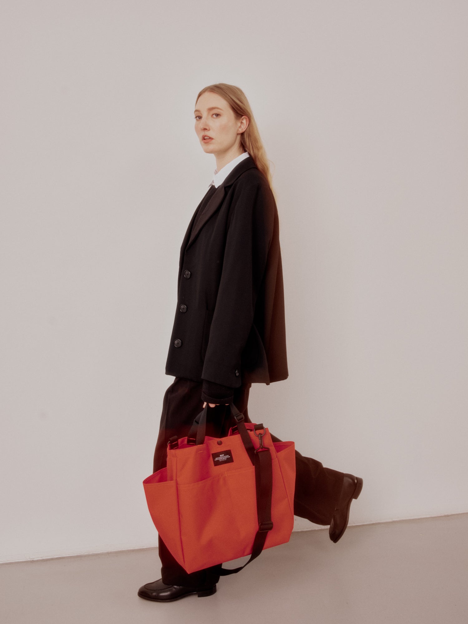 Carry-all Beach Bag - Canvas Nylon - Reddish Orange