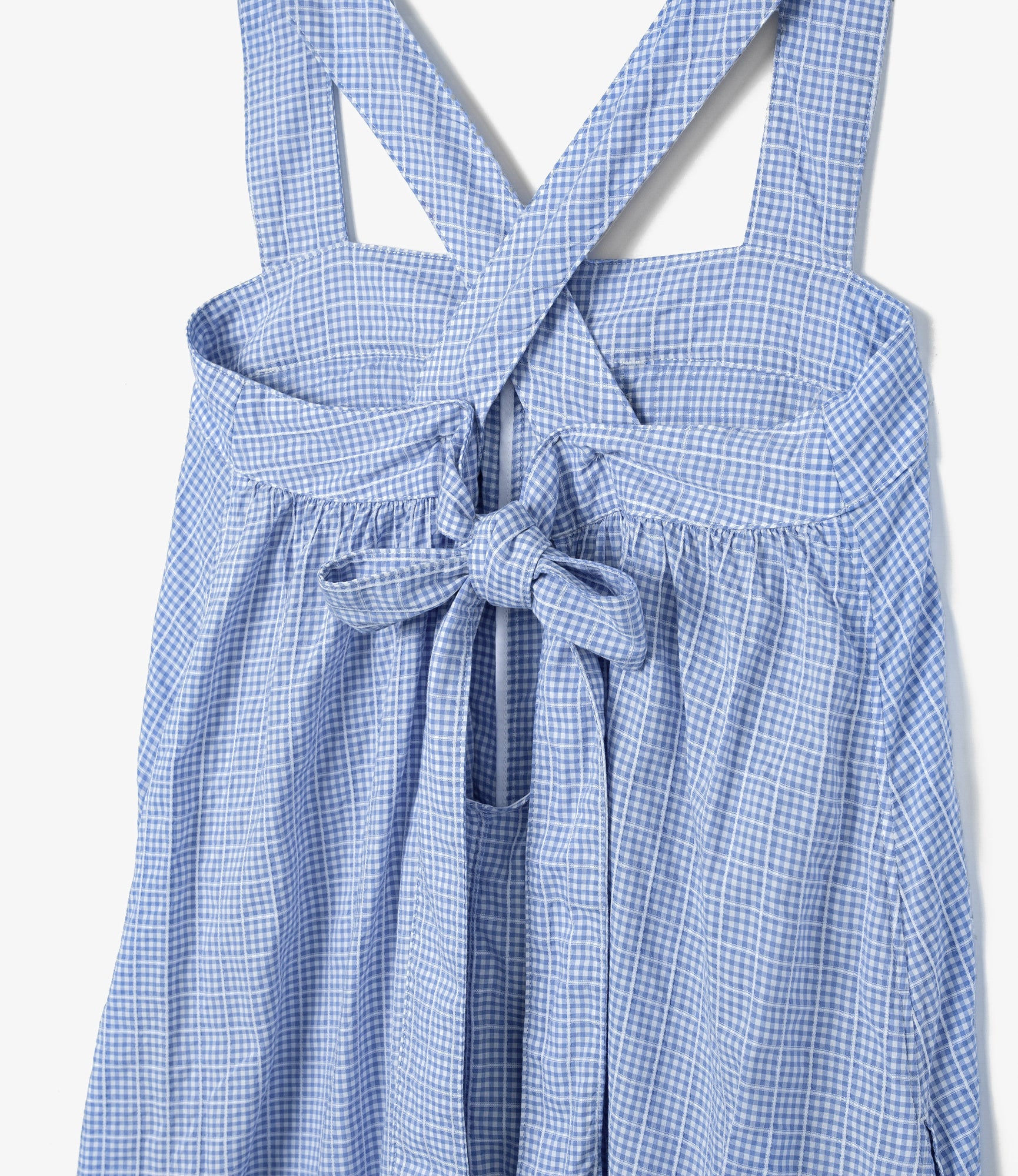 Cinch Dress - Lt. Blue Windowpane Gingham
