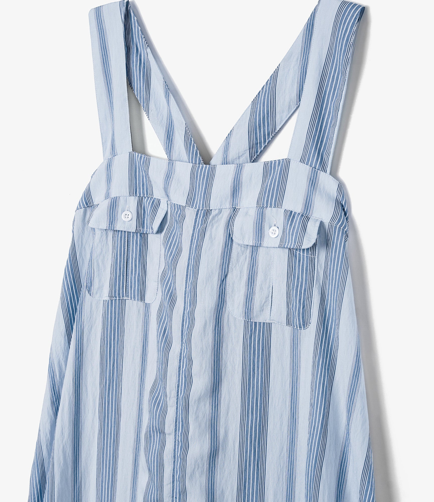 Cinch Dress - Lt. Blue Wide Stripe