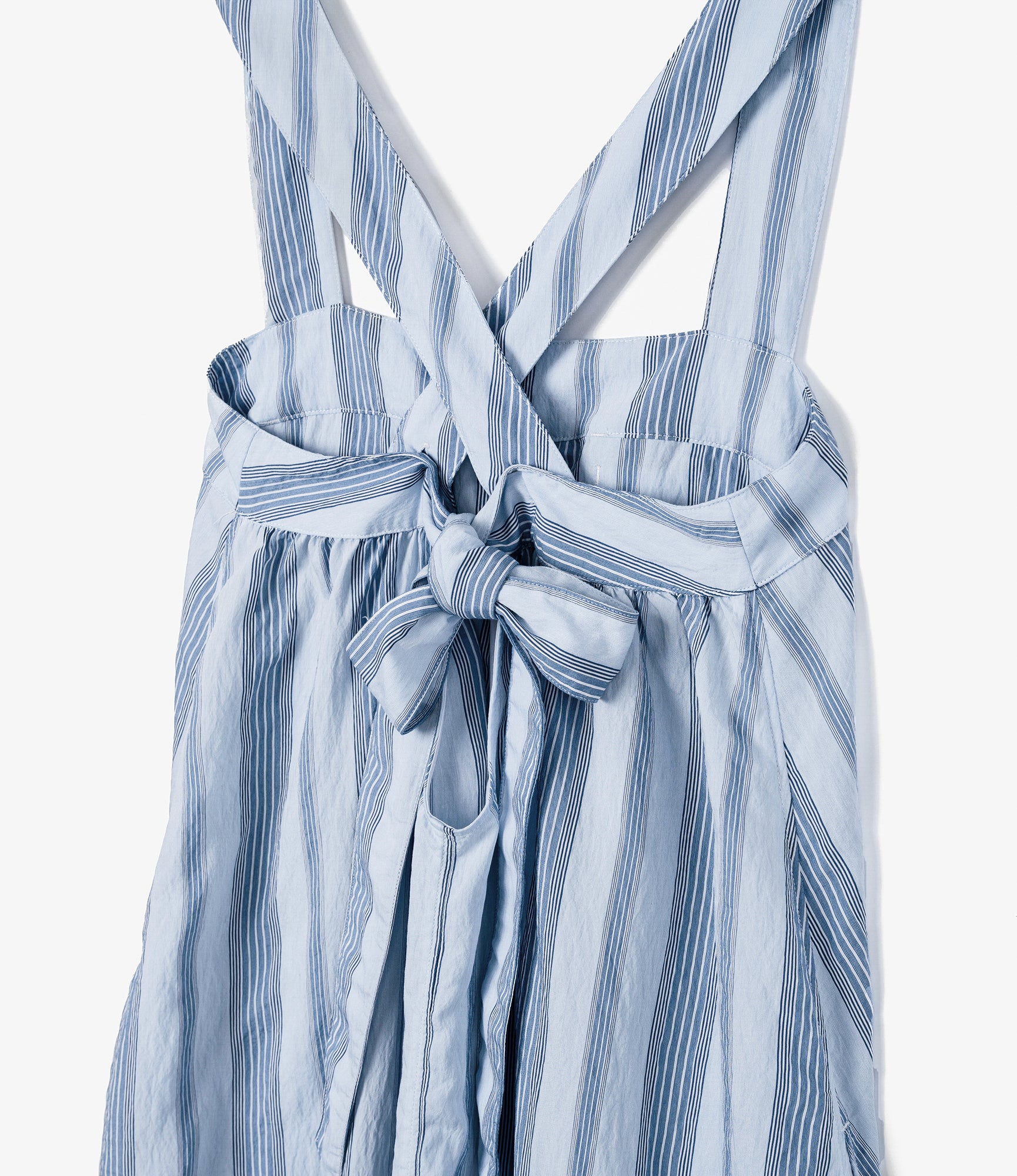 Cinch Dress - Lt. Blue Wide Stripe