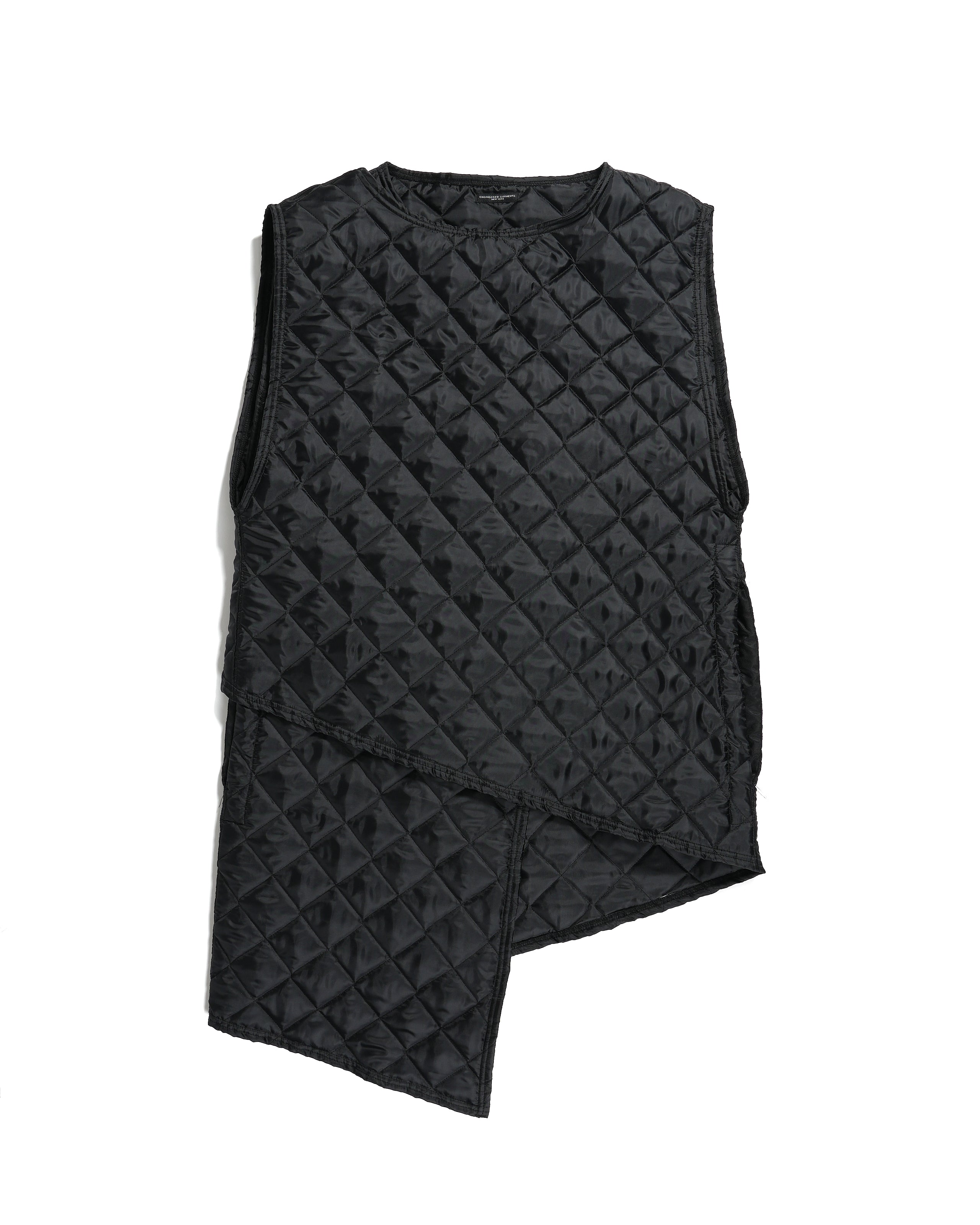 Wrap Knit Vest - Black Diamond Quilted Polyester