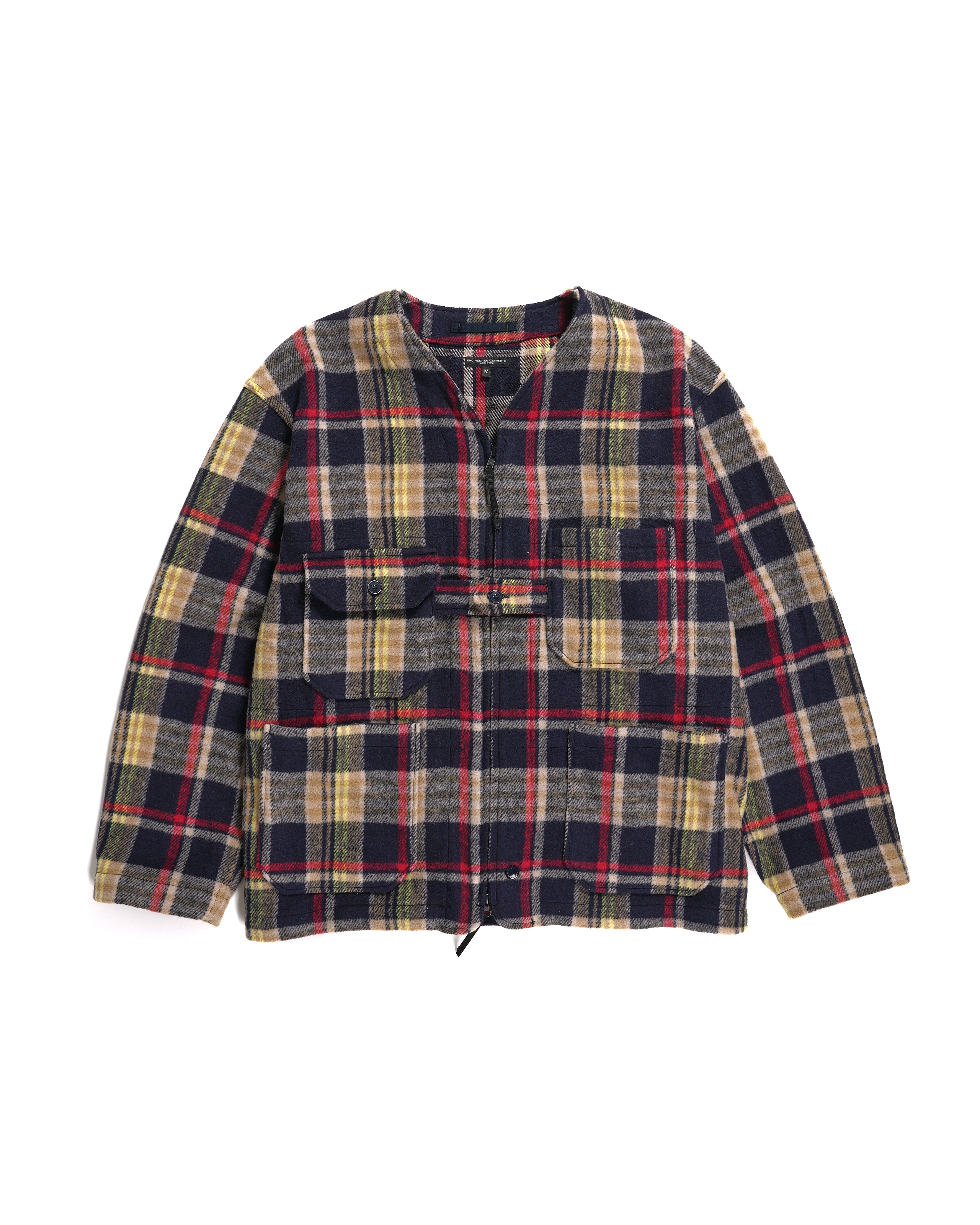 Shooting Jacket - Navy / Red Polyester Heavy Plaid
