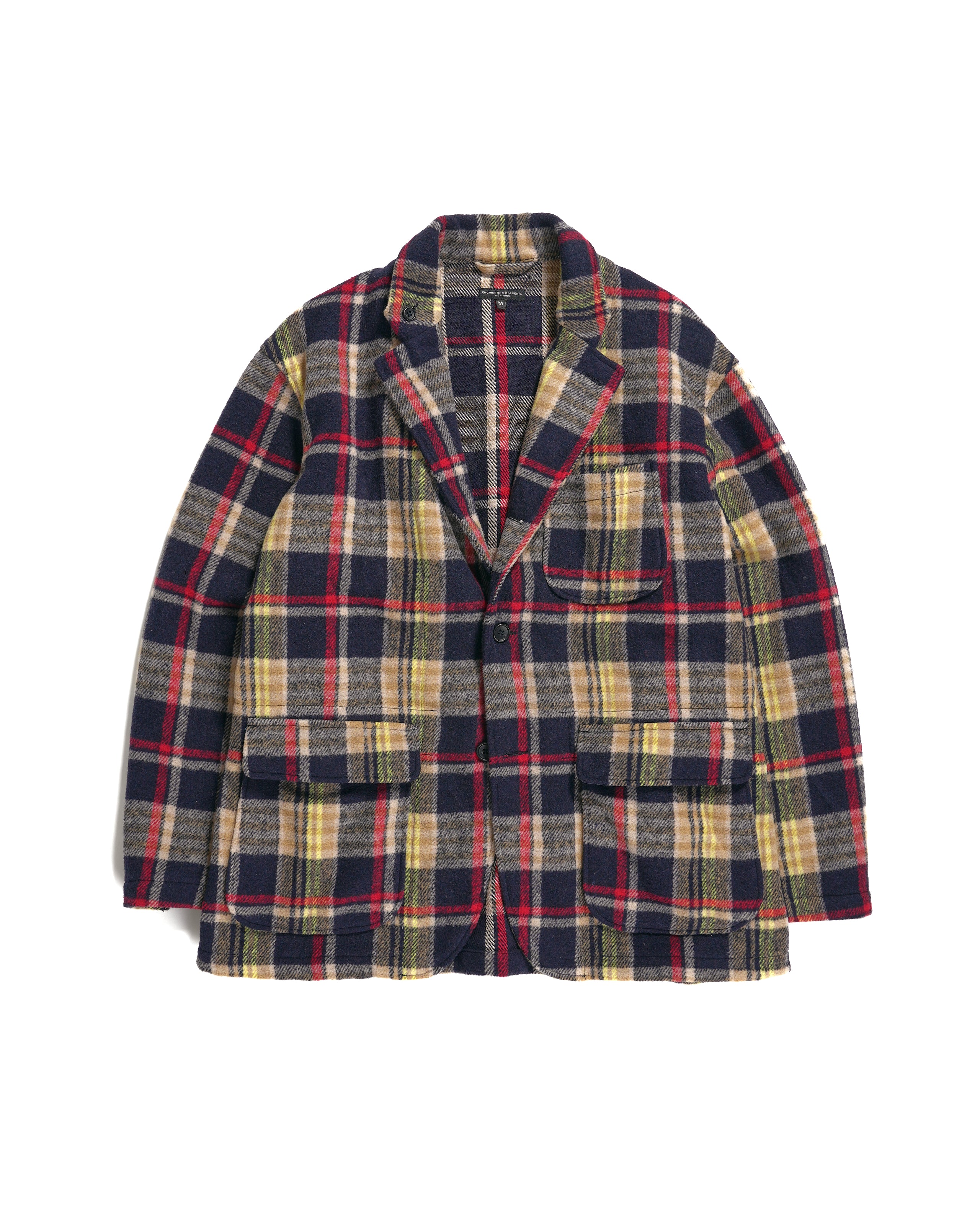 Loiter Jacket - Navy / Red Polyester Heavy Plaid | Nepenthes New York