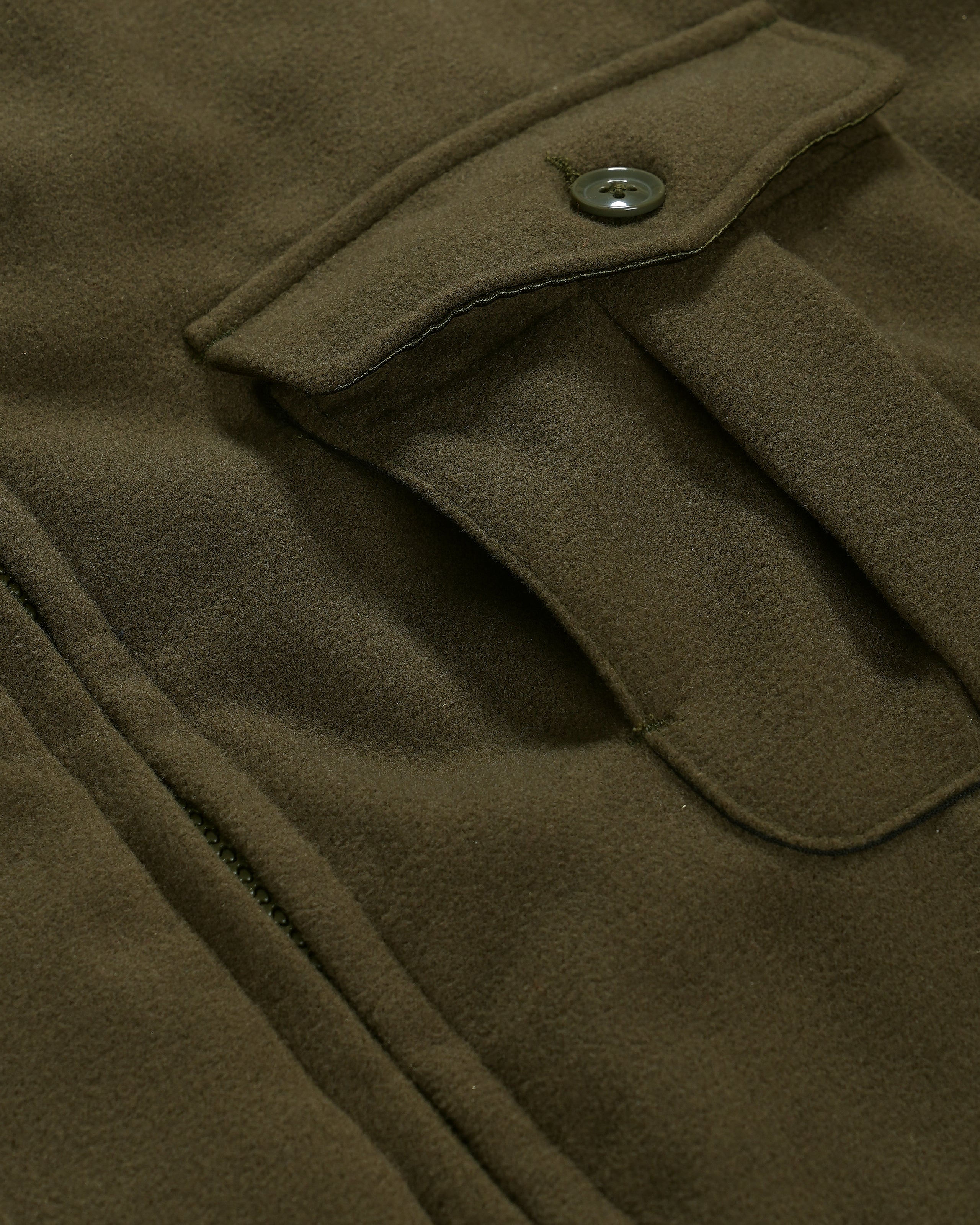 SAS Jacket - Olive Polyester Fake Melton