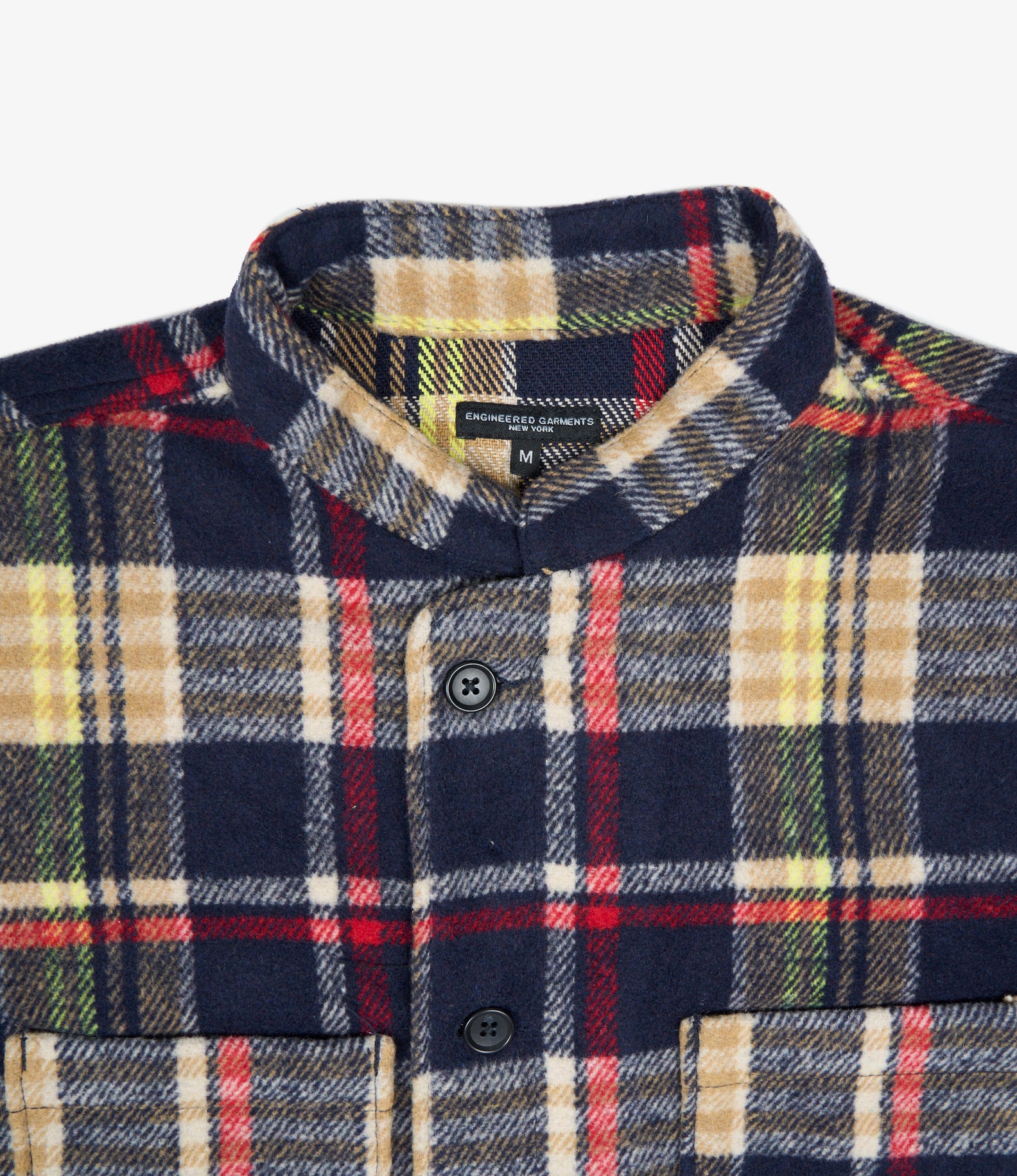 Nepenthes Special - Dayton Shirt - Navy / Red Polyester Heavy Plaid