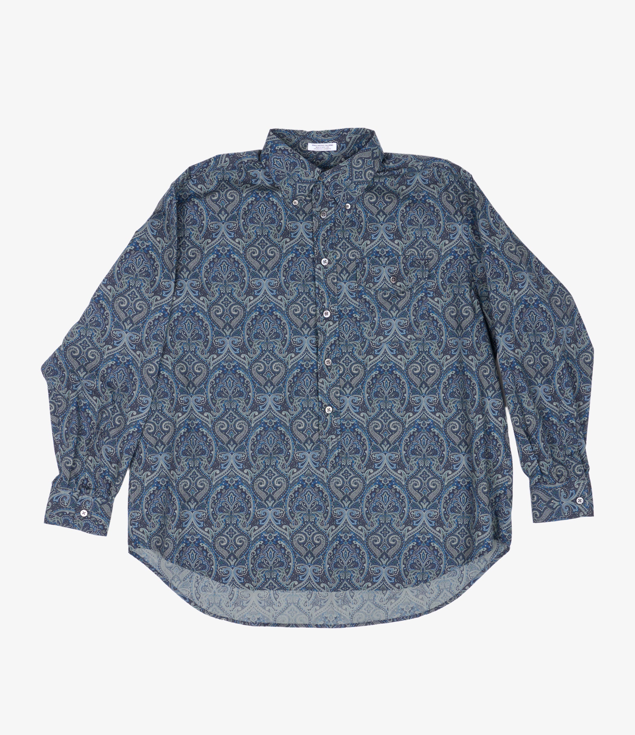 Nepenthes Special - Ivy BD Shirt - Navy Cotton Paisley Print