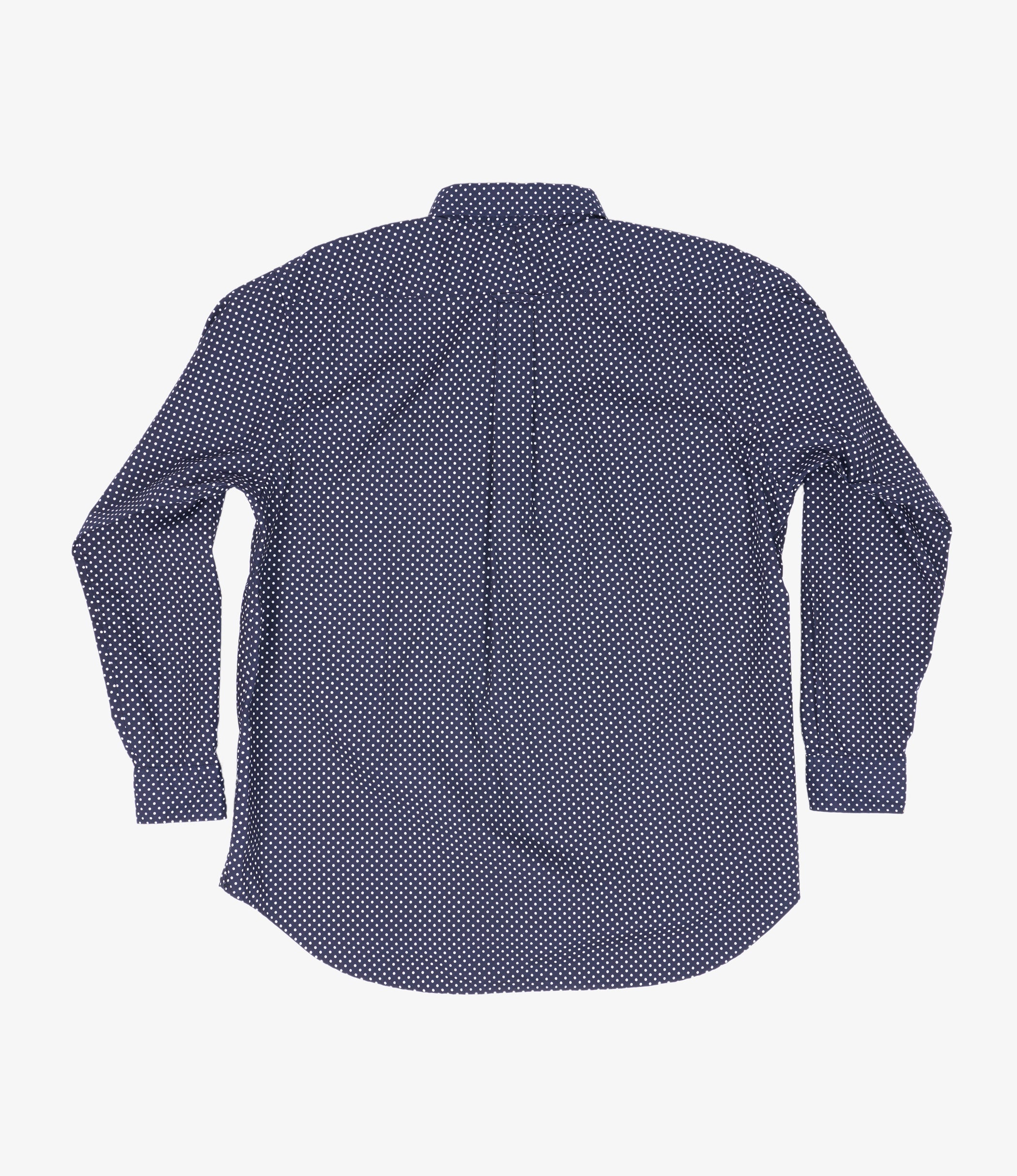 Nepenthes Special - Ivy BD Shirt - Navy Big PD Broadcloth